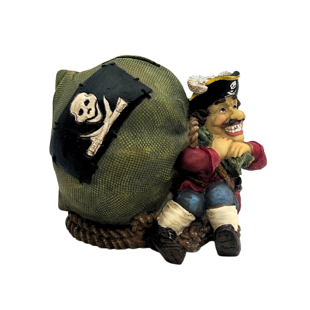 Dekorativ sparbössa Pirat med skatt 14 cm - CE03852