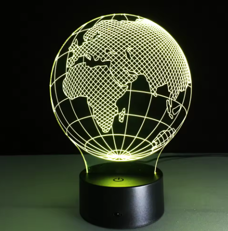 LED-lampa - Glob - 7 olika färger - USB - P108