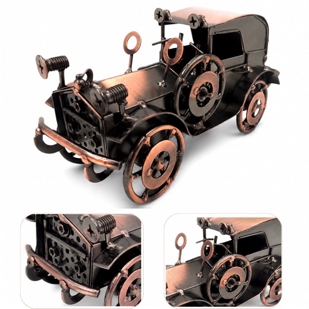 Metallmodell av retroautomobil, bildekoration vintage - Q87