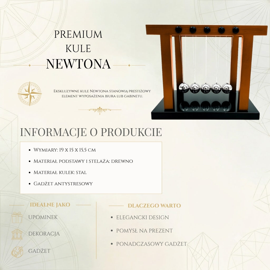 Eleganta Newtonkulor Premium, stora, på träbas - YG1300F
