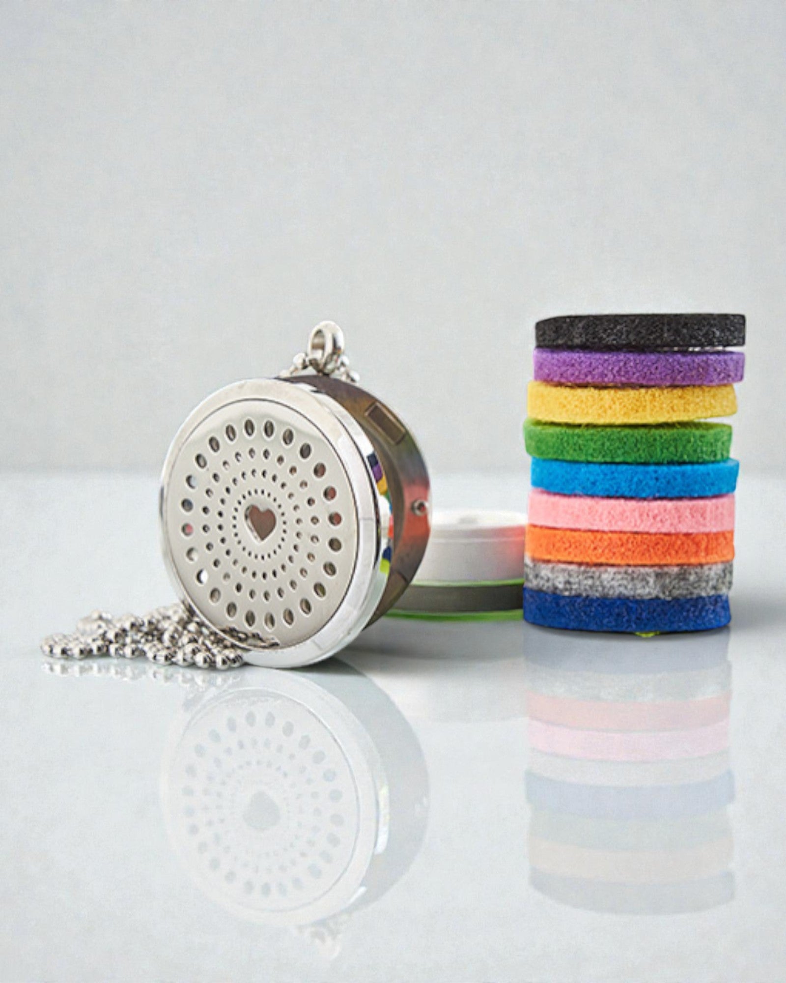 Celestia Heart – aromaterapihalsband med diamantprytt hjärta 30 mm