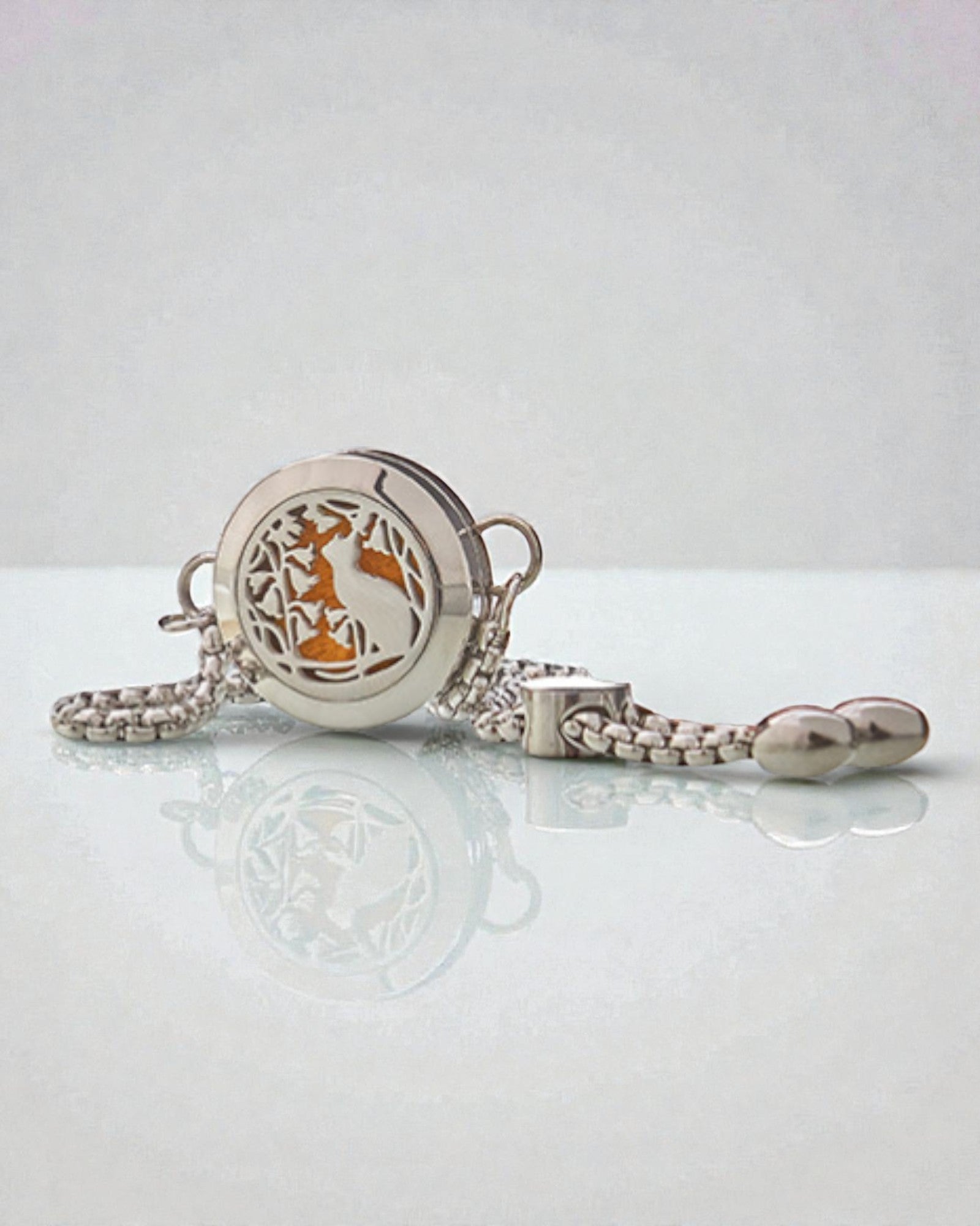 Armband Aromalife Kattblom – doftmedaljong, katt och blommor 20 mm