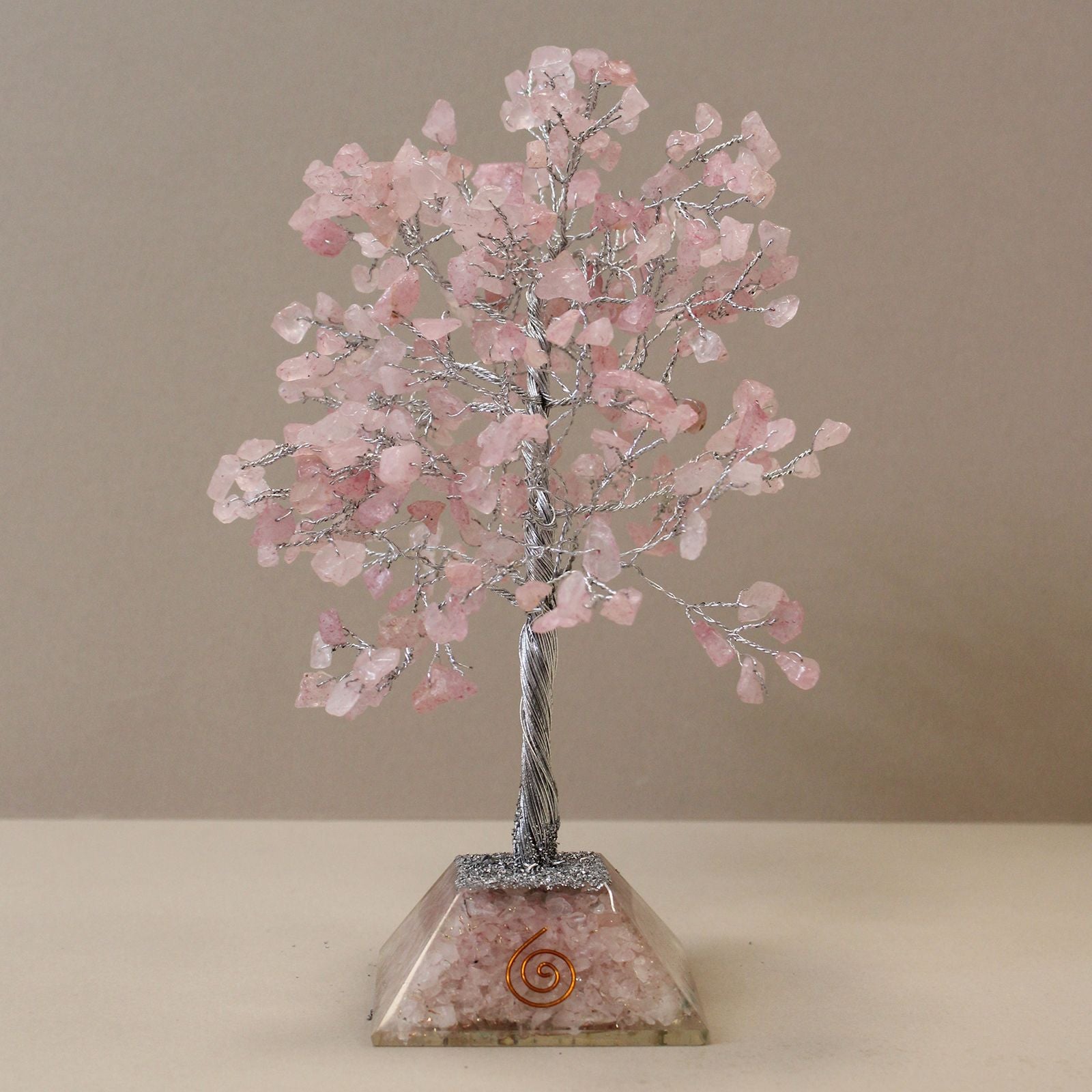 Kristallträd med orgonitbas - rosa kvarts