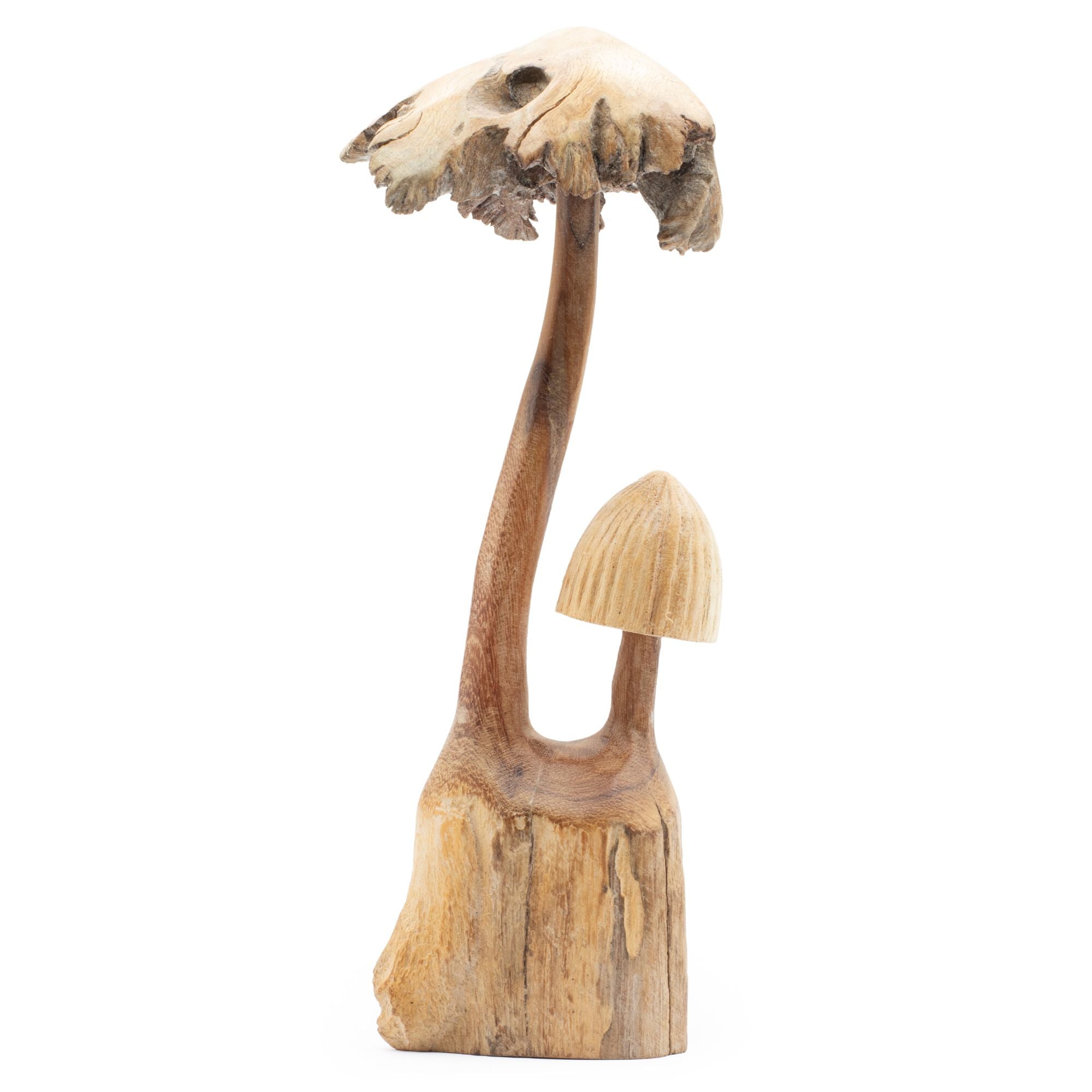 Handgjord skulptur i parasitträ