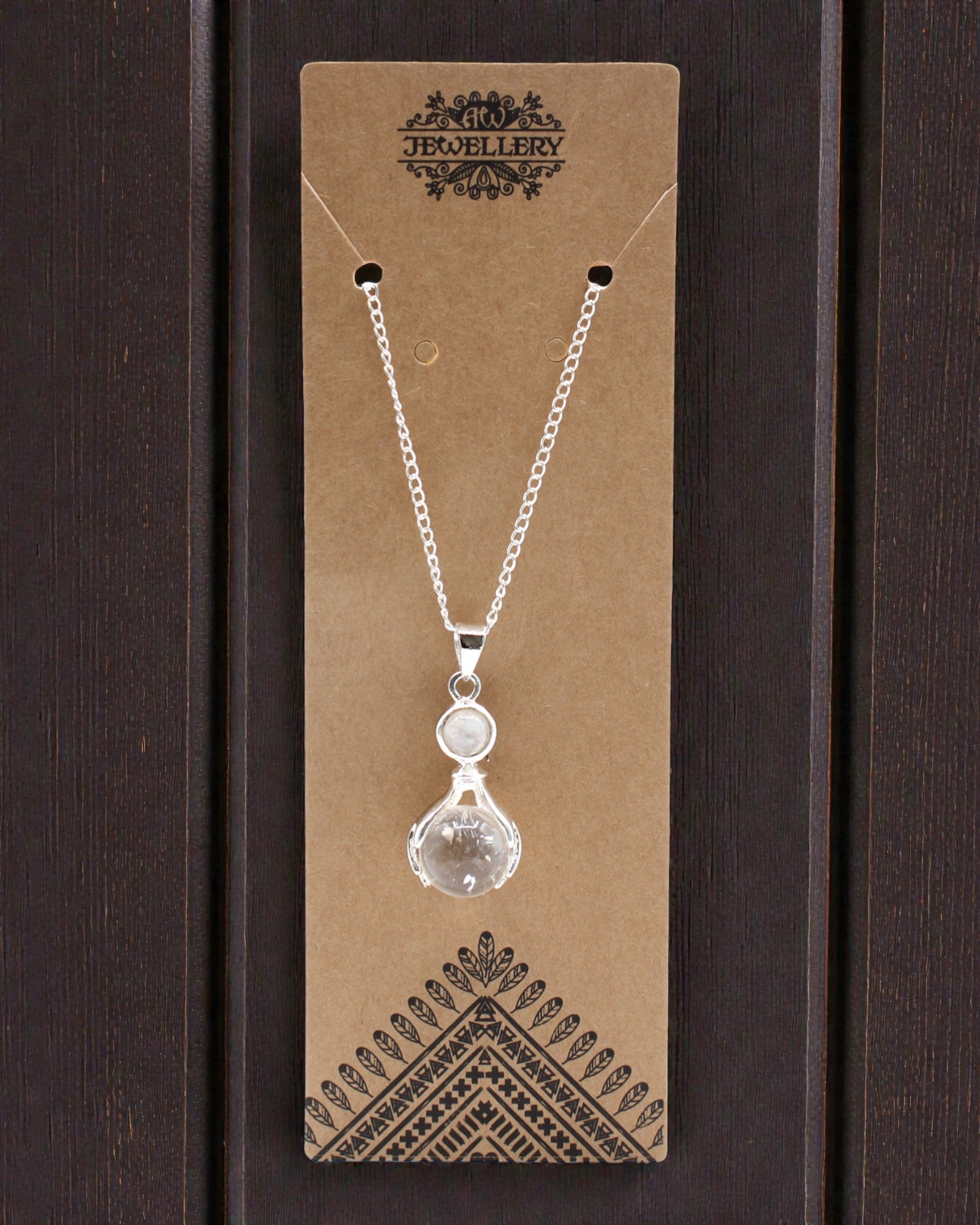 Kristallhänder – hängsmycke med helande händer av bergkristall