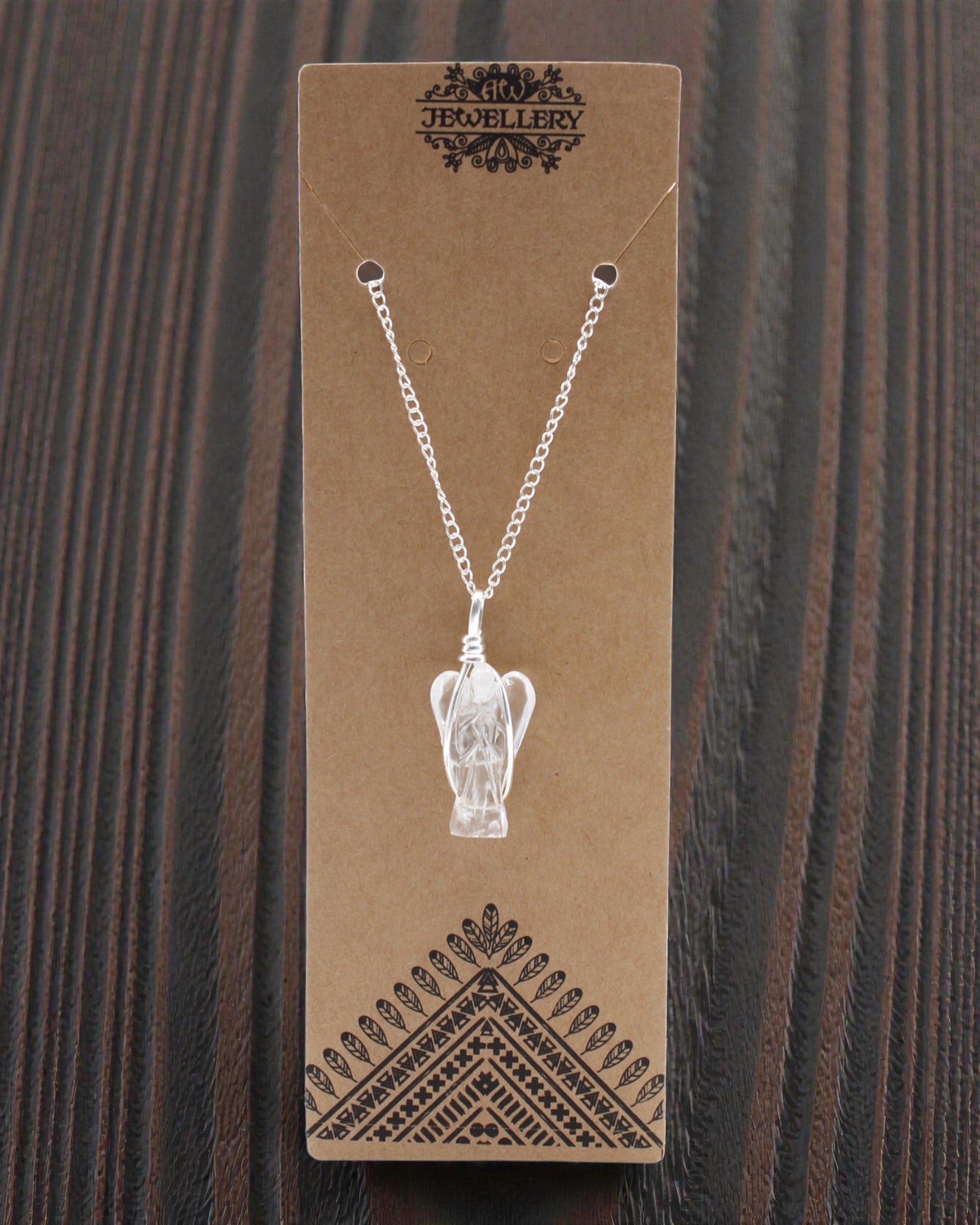 Väktarkristall – hängsmycke Skyddsängel av bergkristall