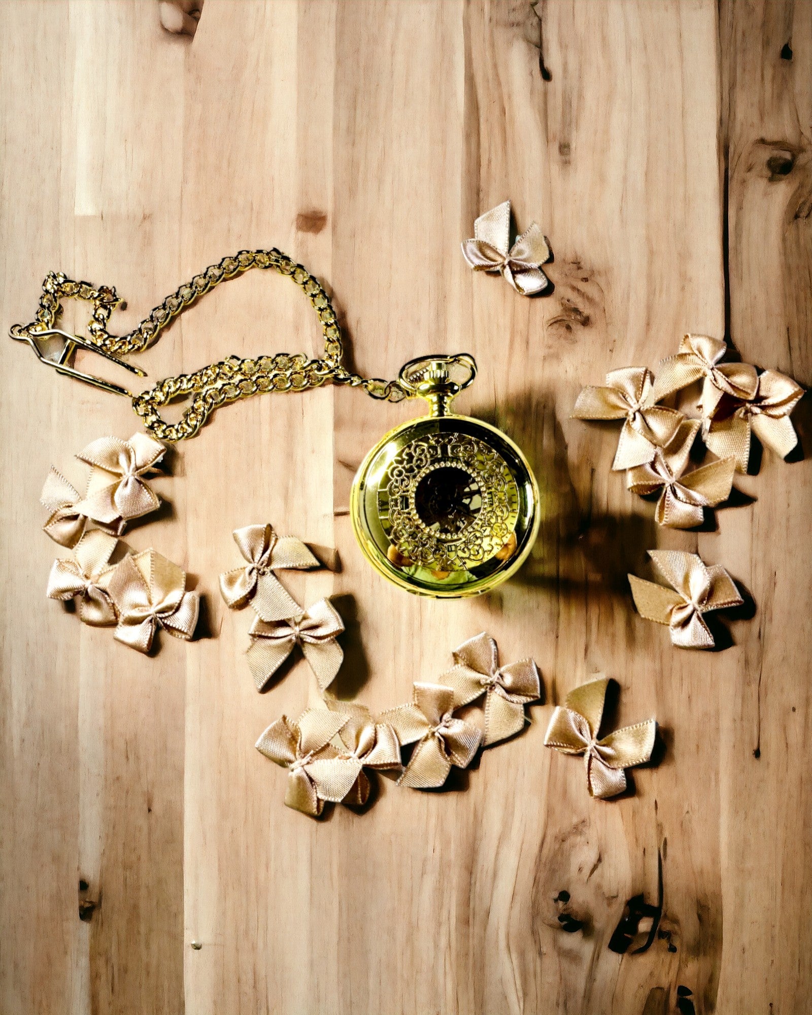 Retro Graverad Fickur med Handuppdraget Mekanism, Guld Färg med Romersk Skala och Lysande Urskiva, Vintage Stil