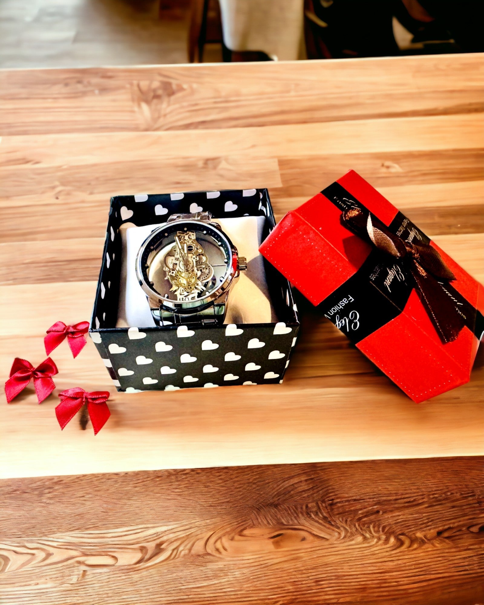 Elegant Herrklocka Kvarts - Transparent Mekanism och Sportig Elegans