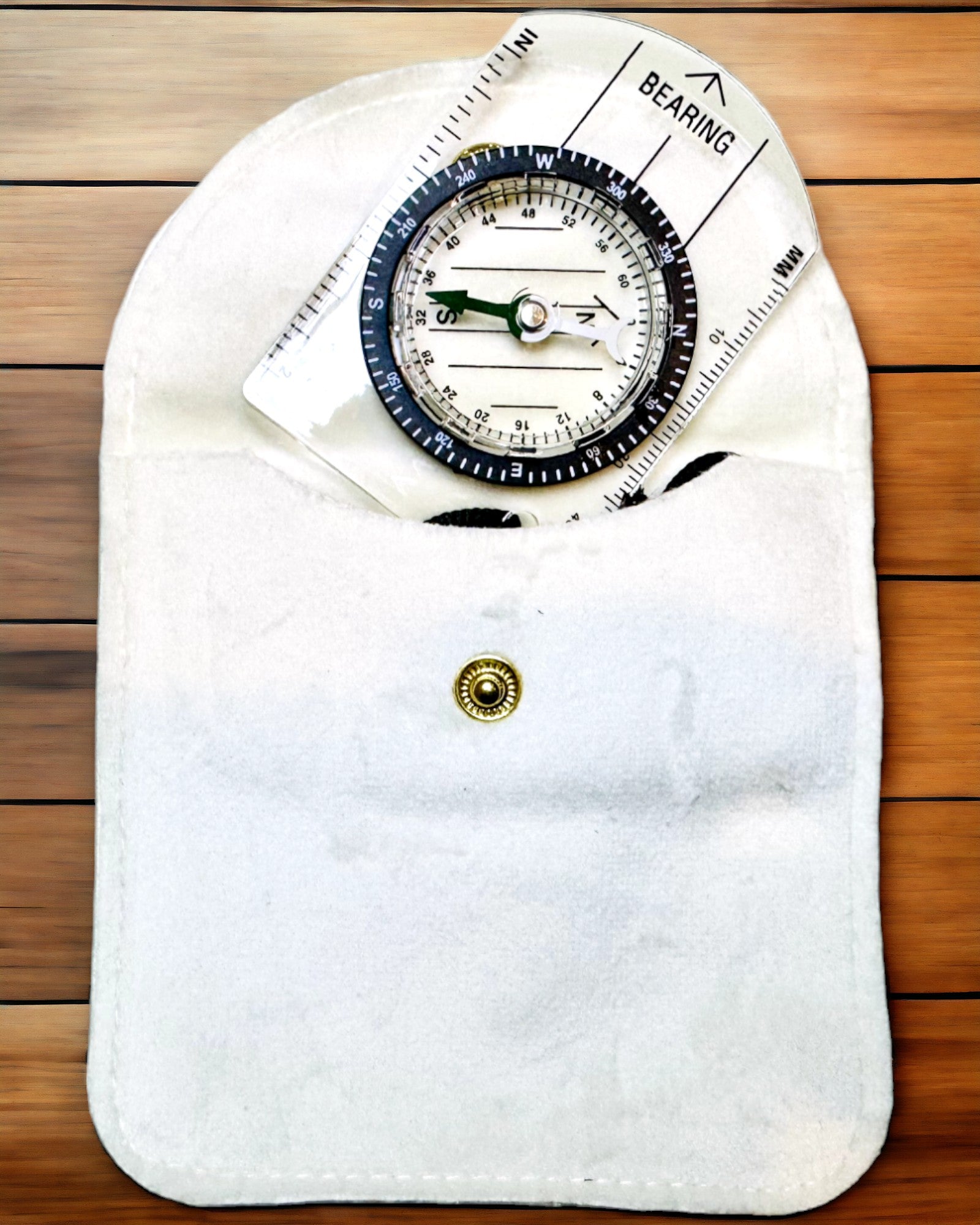 Turistkompass "Przewodnik Awanturnika" - Transparent, Mini Akryl med Hängande Lina och Kartskala, med gravyr