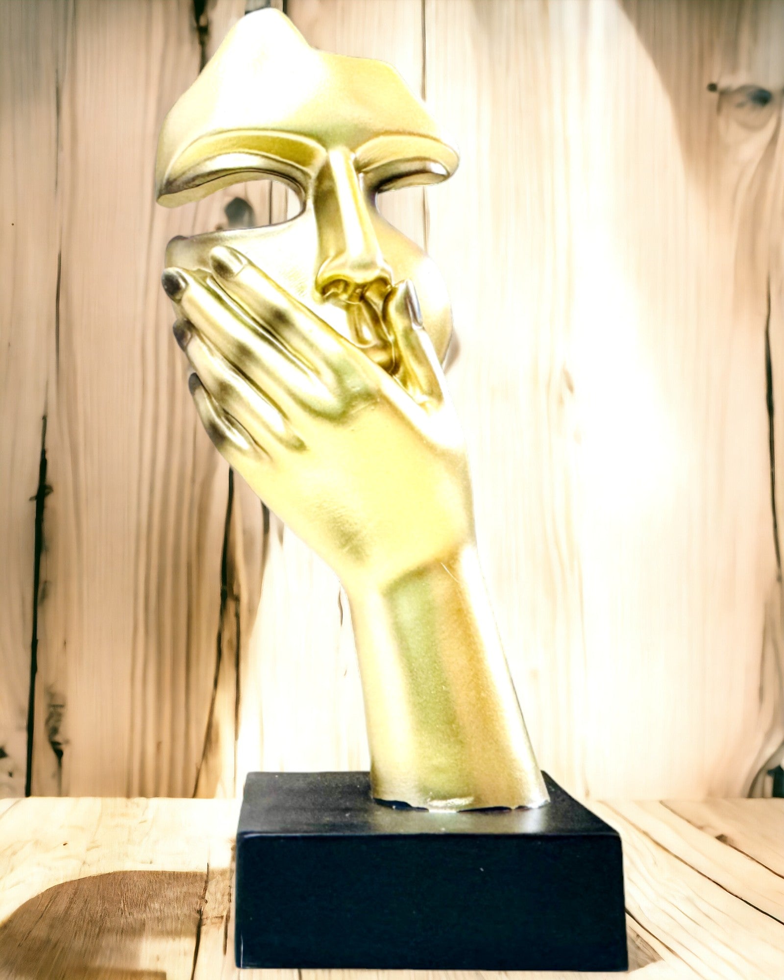 Abstrakt Handstaty "Konstens Beröring" - Kontorsdekoration i Europeisk Stil, Personalisering med Gravyr 2 stycken