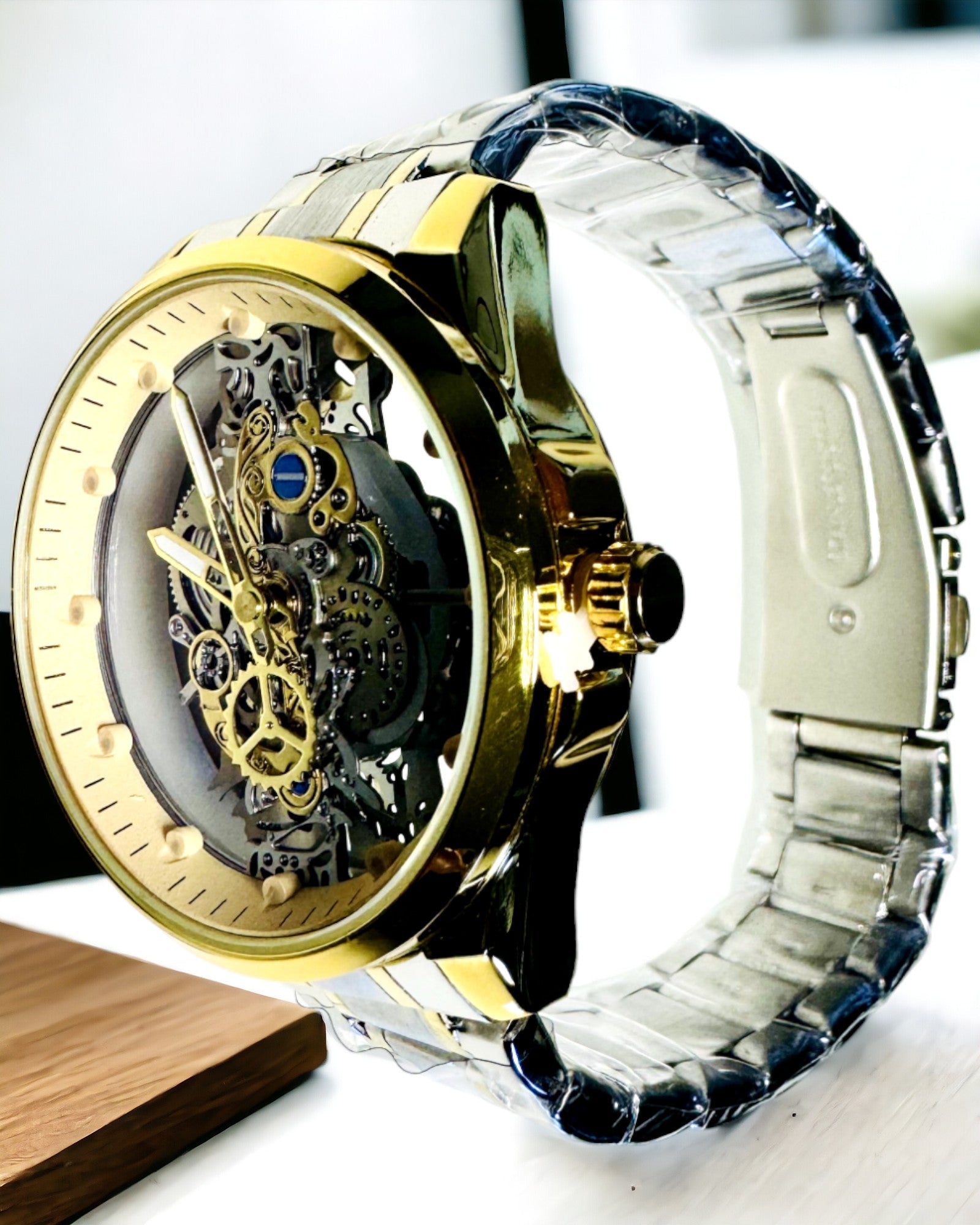 Herrklocka Kvarts "Vision Sport" – Dubbelsidigt Genomskinlig med Aluminium