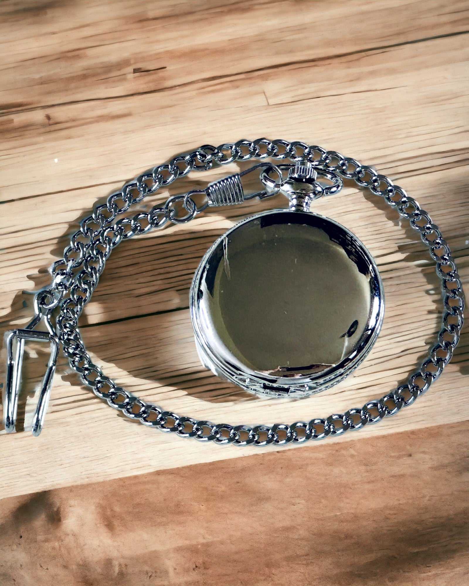 Klassisk Fickur med Dubbel Lock, Manuell, Silverfärg