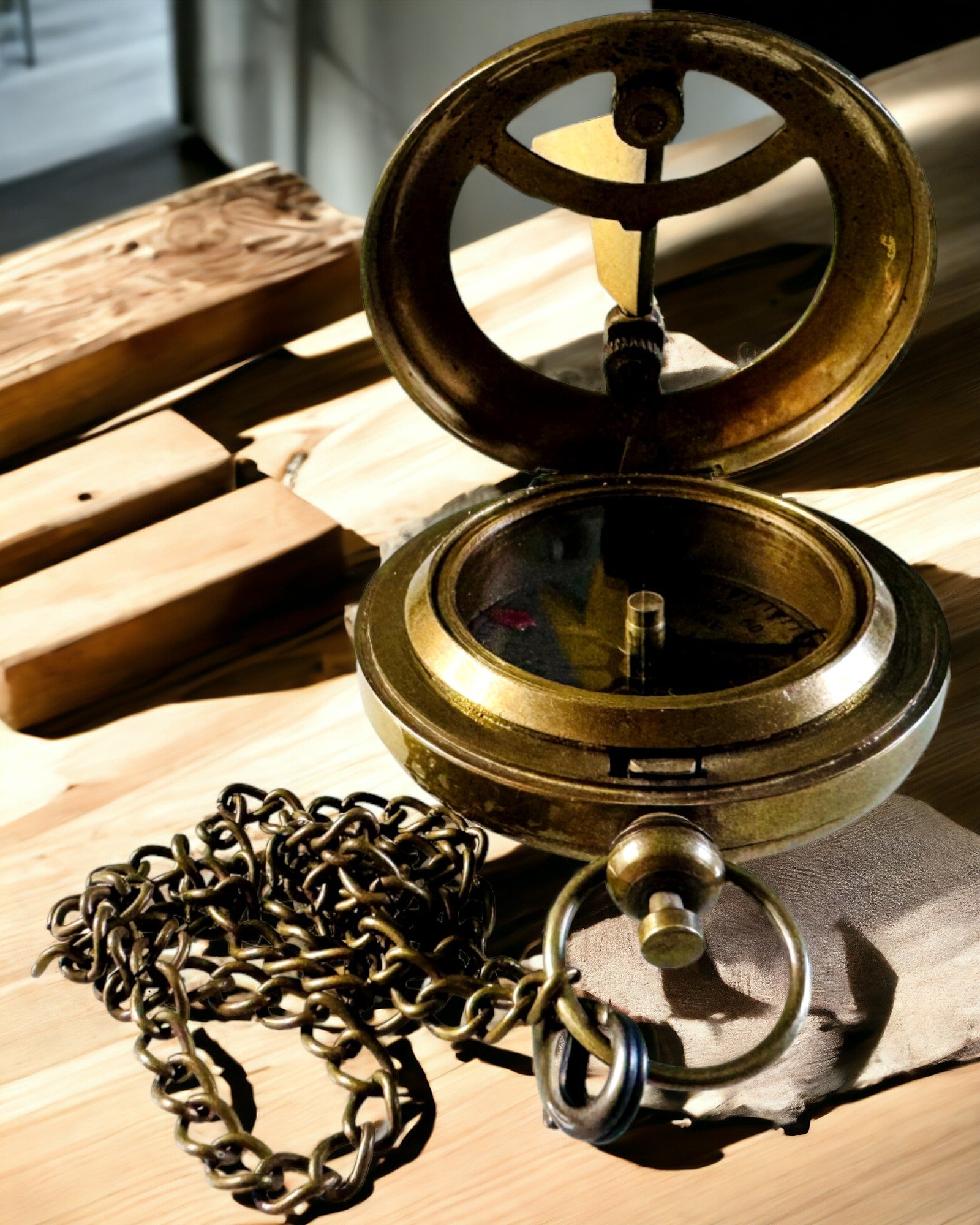 Resenärens Navigationskompass med gravyr, personalisering – Hantverk av Indiska Hantverkare