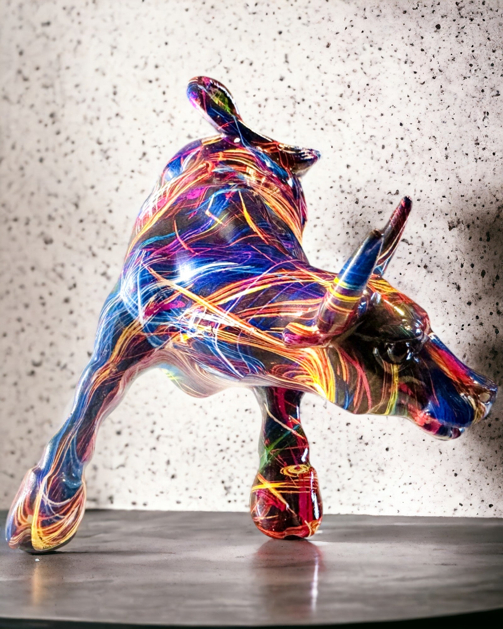 Dekorativ Skulptur Tjur "BullArt" – Unik Konst med Graveringsalternativ - 4 färgvarianter, för personlig present