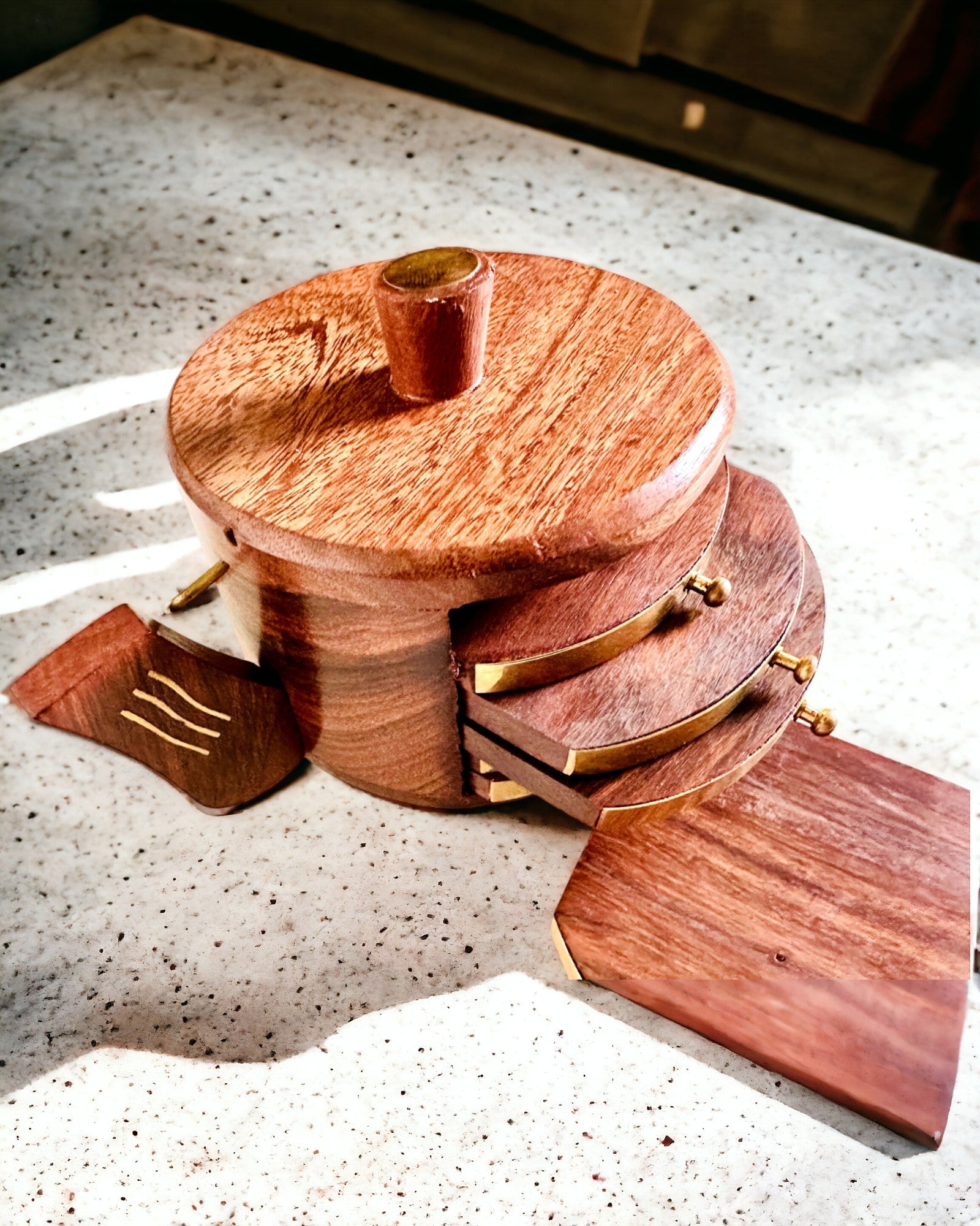 Retro Trälåda "Herbaciarnik" med Graveringsalternativ