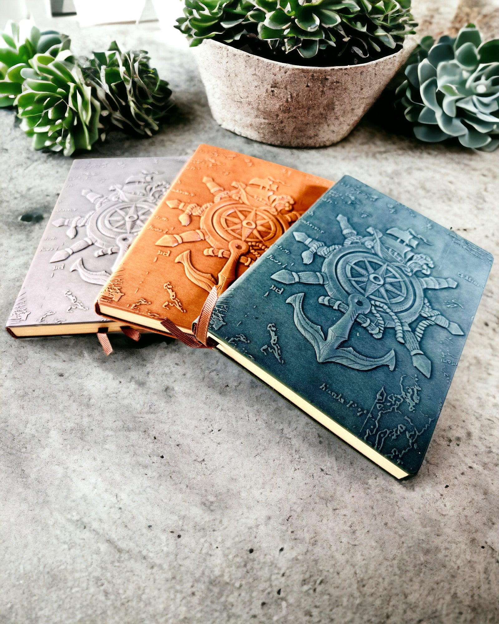 Anteckningsböcker med nautiskt tema "Nautica" med möjlighet till personlig gravyr, som present