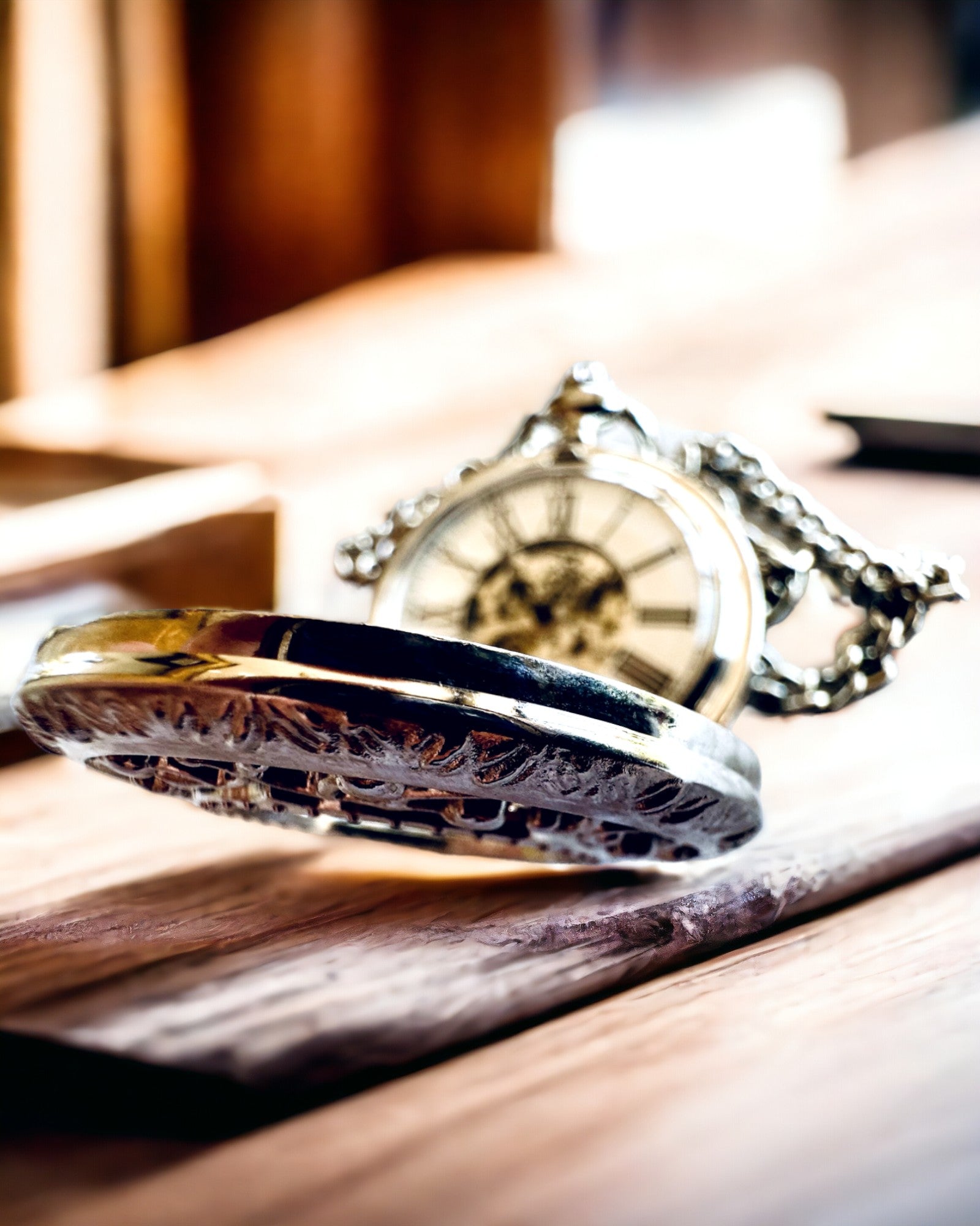 Srebrny fickur "Vintage Elegance" med möjlighet till personlig gravyr