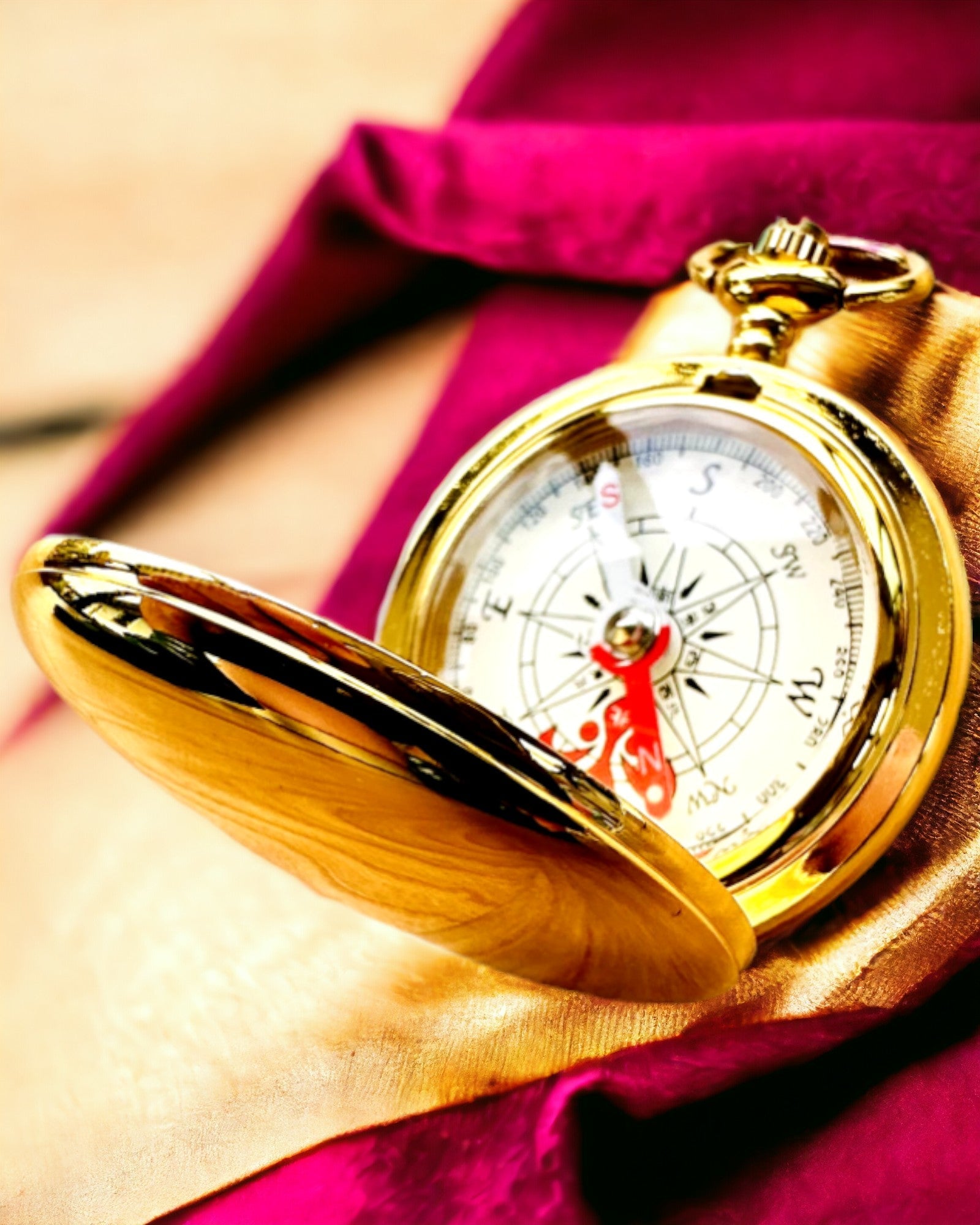 Kompass Vandrare med Graveringsalternativ - färg guld