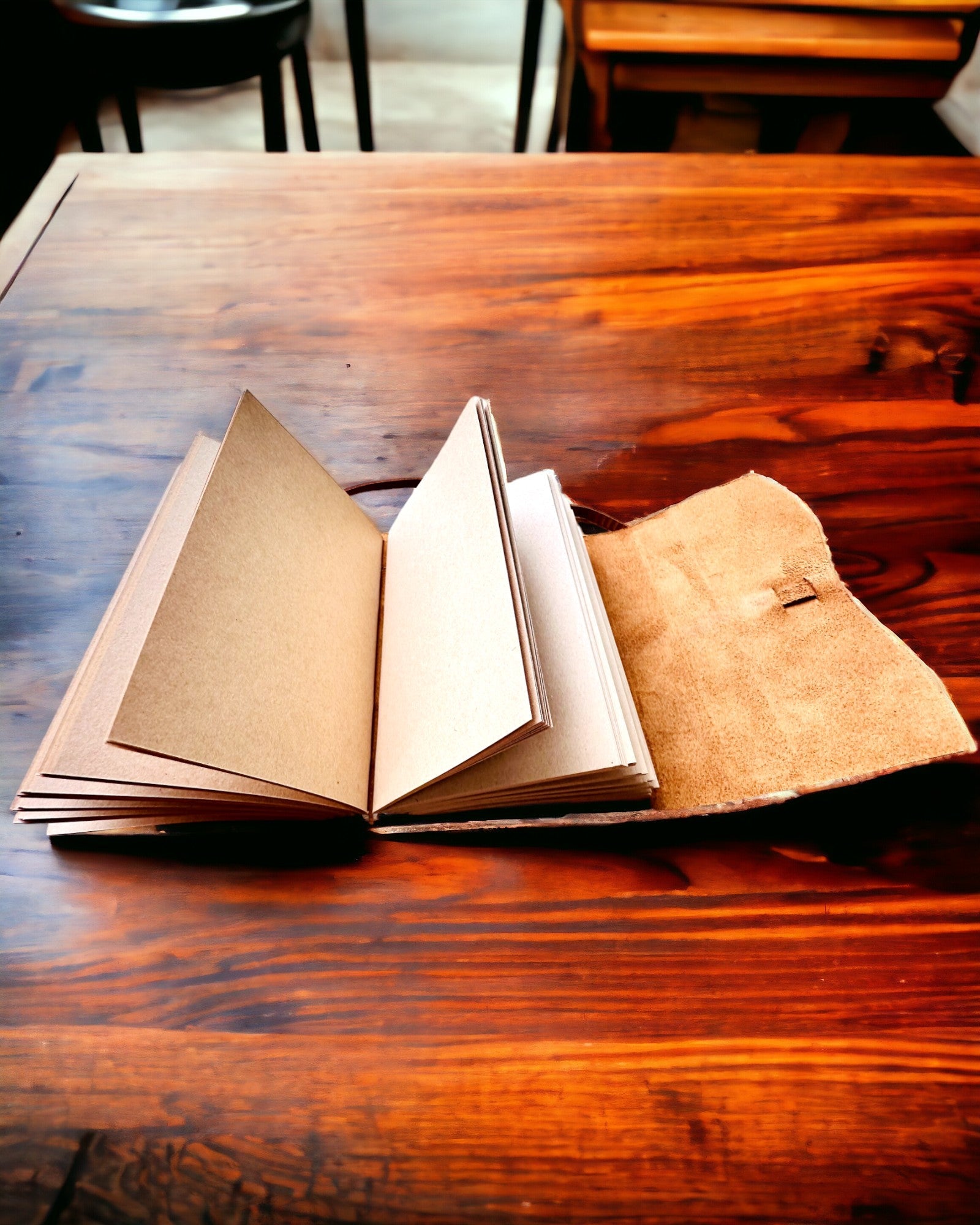 Notatnik Premium "RetroNotes" – Elegant anteckningsbok i Äkta Läder - 200 sidor, 120g, anteckningsbok, skissbok, brun färg, personalisering med gravyr