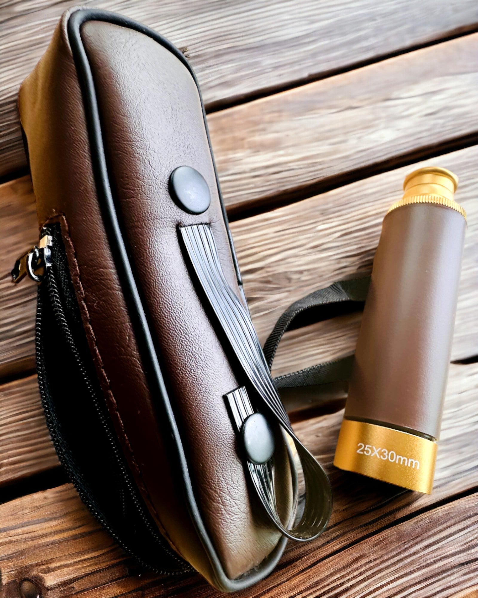 Monokulär Explorer 25x30 - Bärbar, hopfällbar handkikare, möjlighet till personlig gravyr