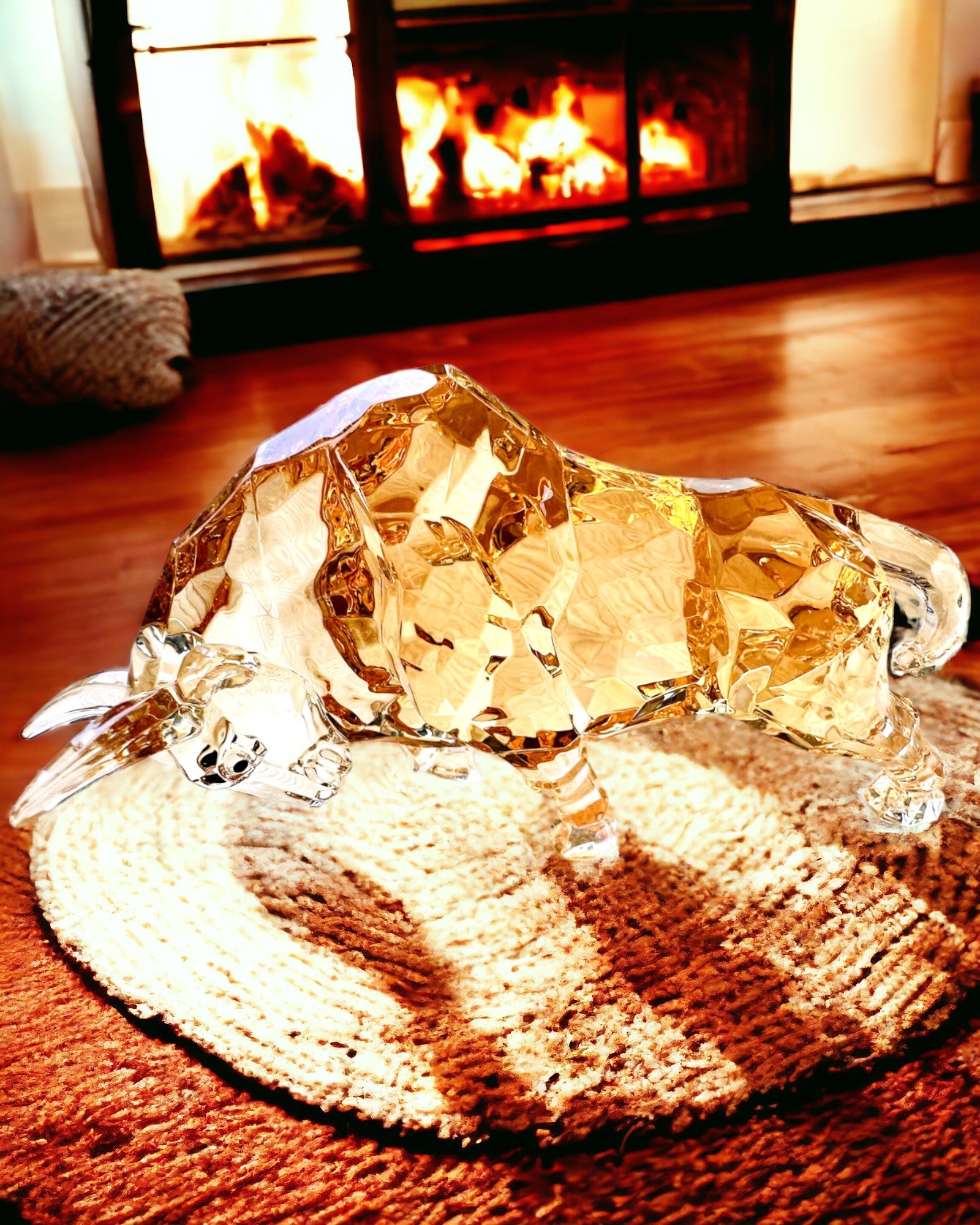 Staty "Złoty Byk" i harts, genomskinlig design, möjlighet till anpassning