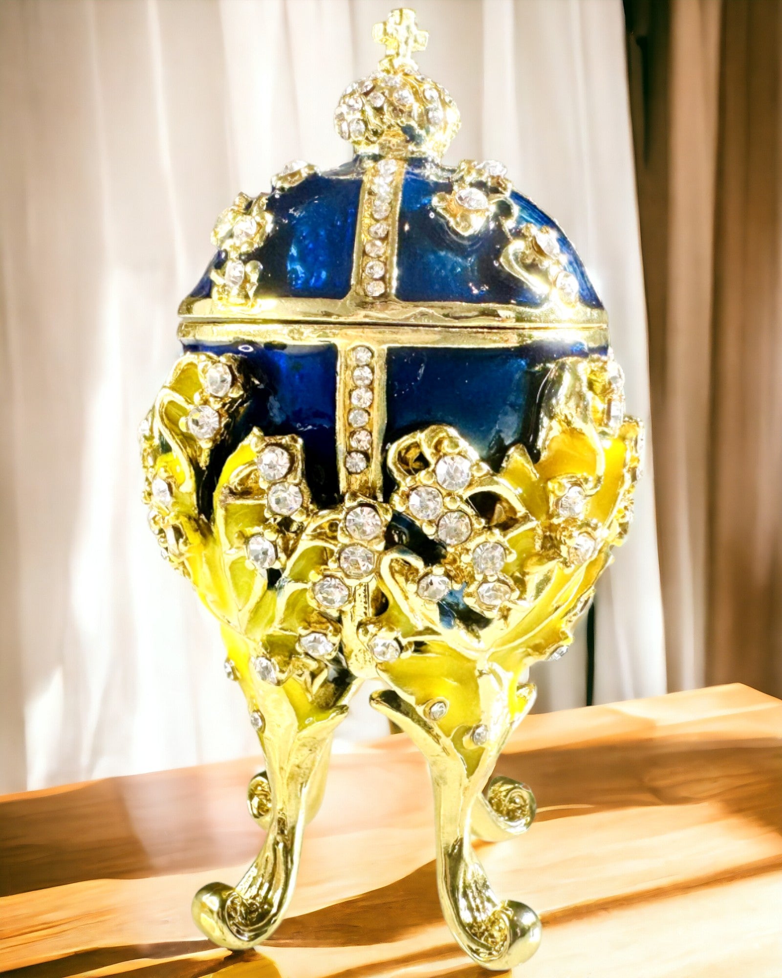 Smyckeskrin 'Kejsarägg' Faberge – Vintage Stil, Dekorativ Förvaringslåda för Accessoarer