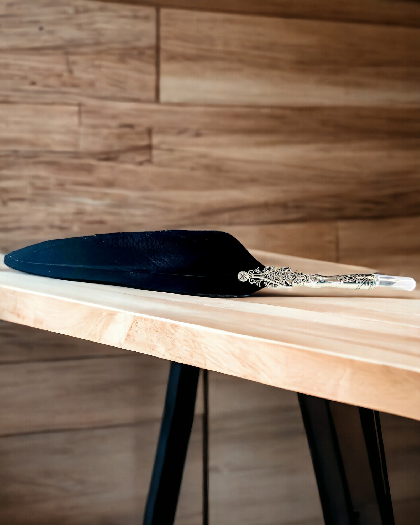 Vintage kalligrafipenna med naturlig gåsfjäder – Perfekt present till Mors dag eller Lärare. Gravyr