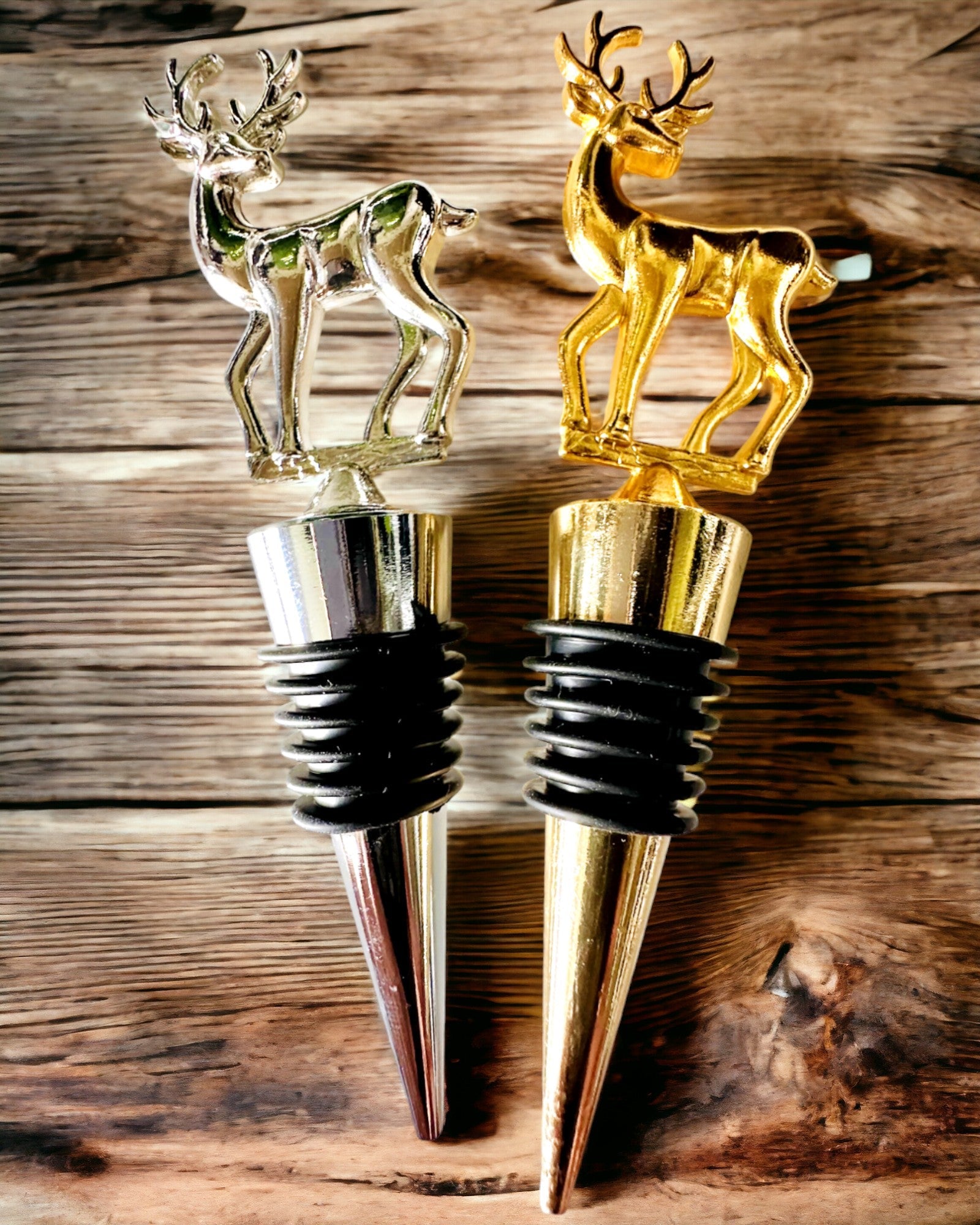 Exklusiv Metallvinkork med Hjort - Elegant och Funktionell, möjlighet till personlig gravyr