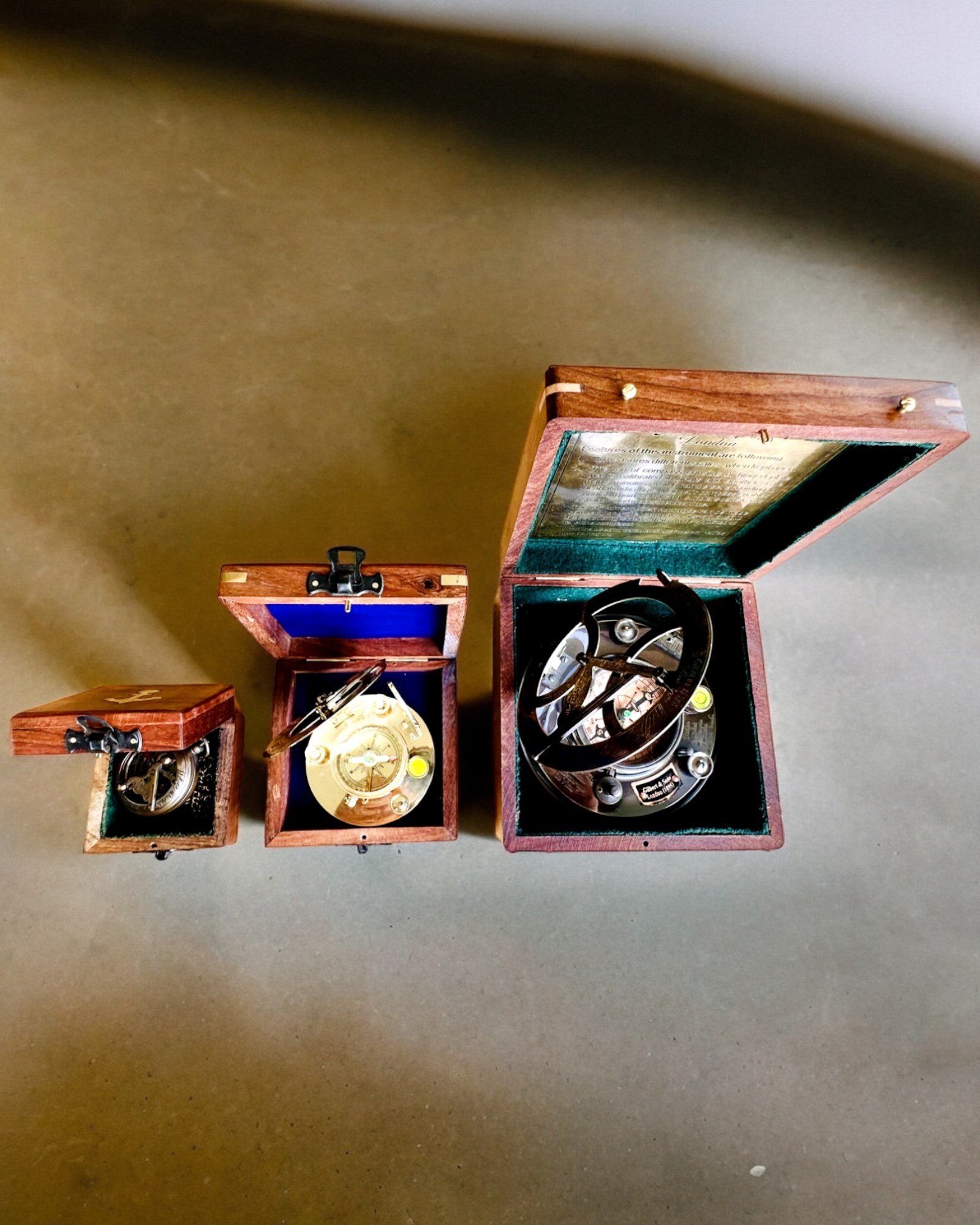 Stora Trälåda för Kompass "Gilbert & Sons" med Graveringsmöjlighet