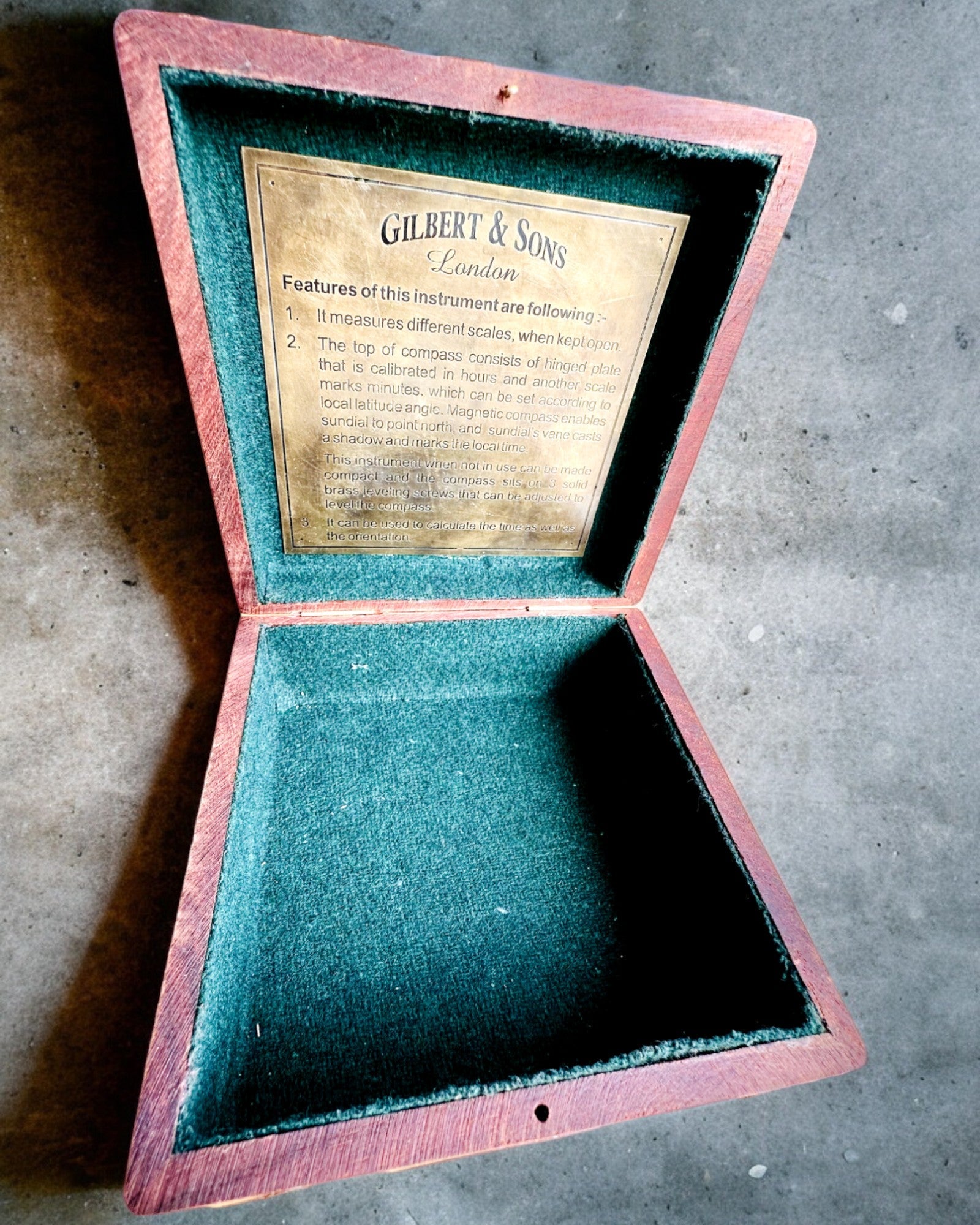 Stora Trälåda för Kompass "Gilbert & Sons" med Graveringsmöjlighet