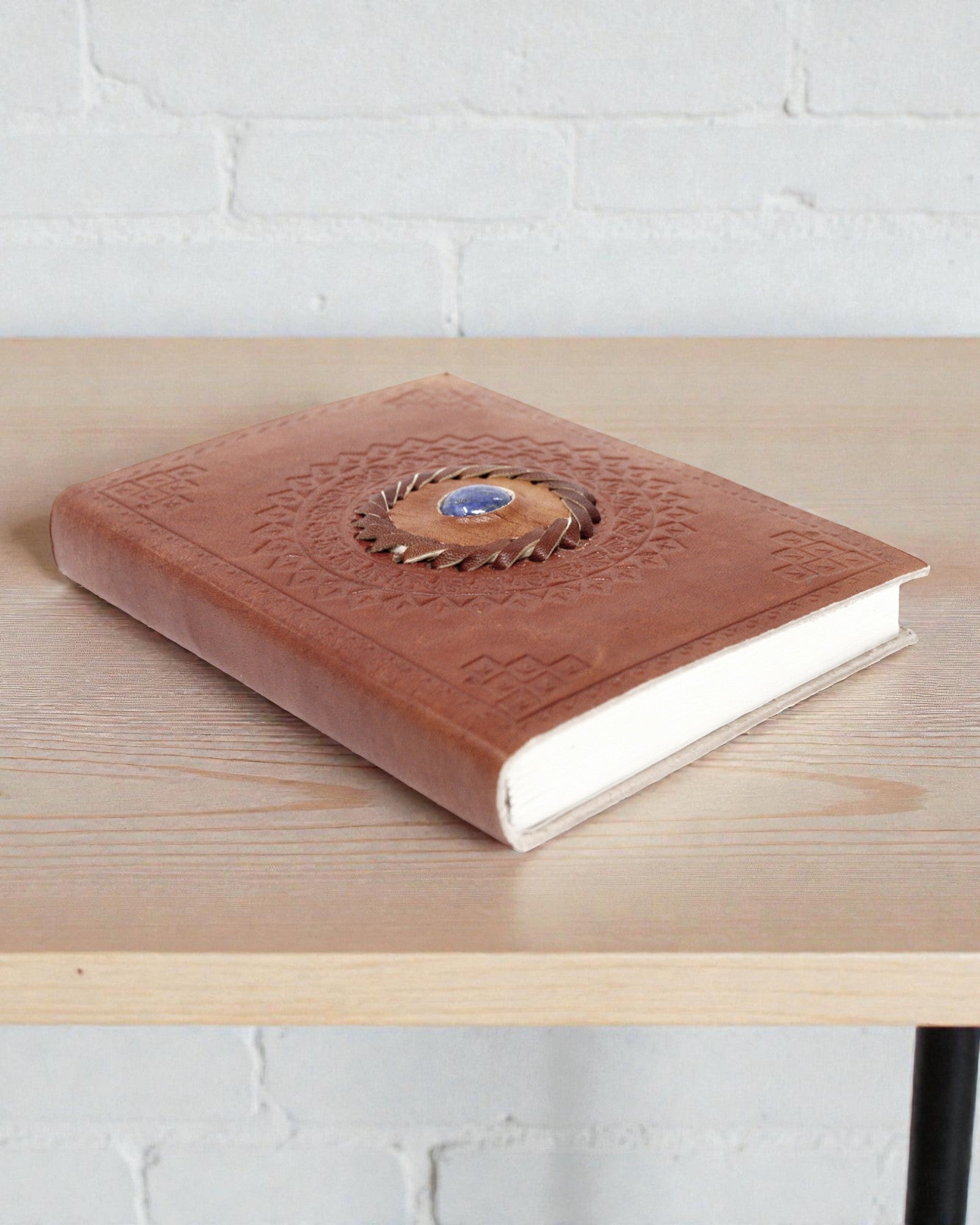 Läder-anteckningsbok Lapis 17x12 cm