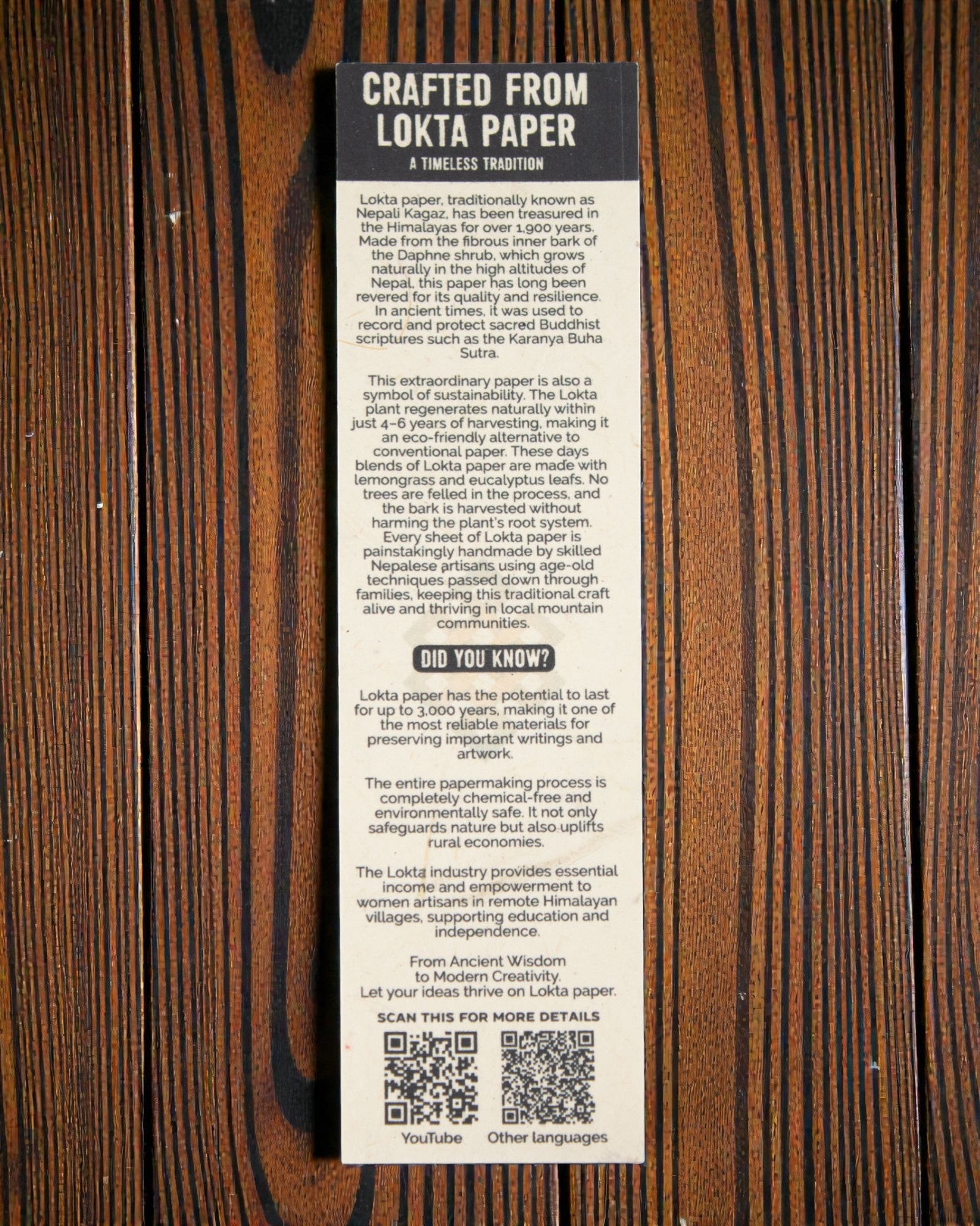 Blått bomullsmoln – stor anteckningsbok i Lokta med blå bomull 21 × 15 cm, 45 blad