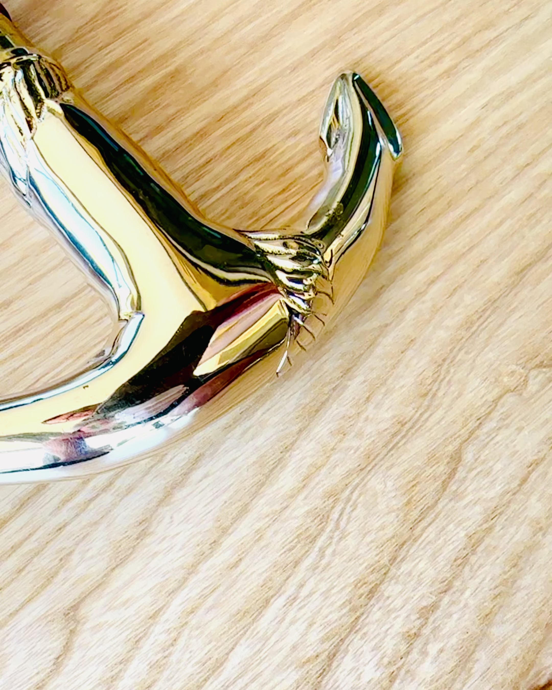 Handsnidad Reskäpp, för promenader "Kunglig Vandrare" i brunt med gyllene dekorationer