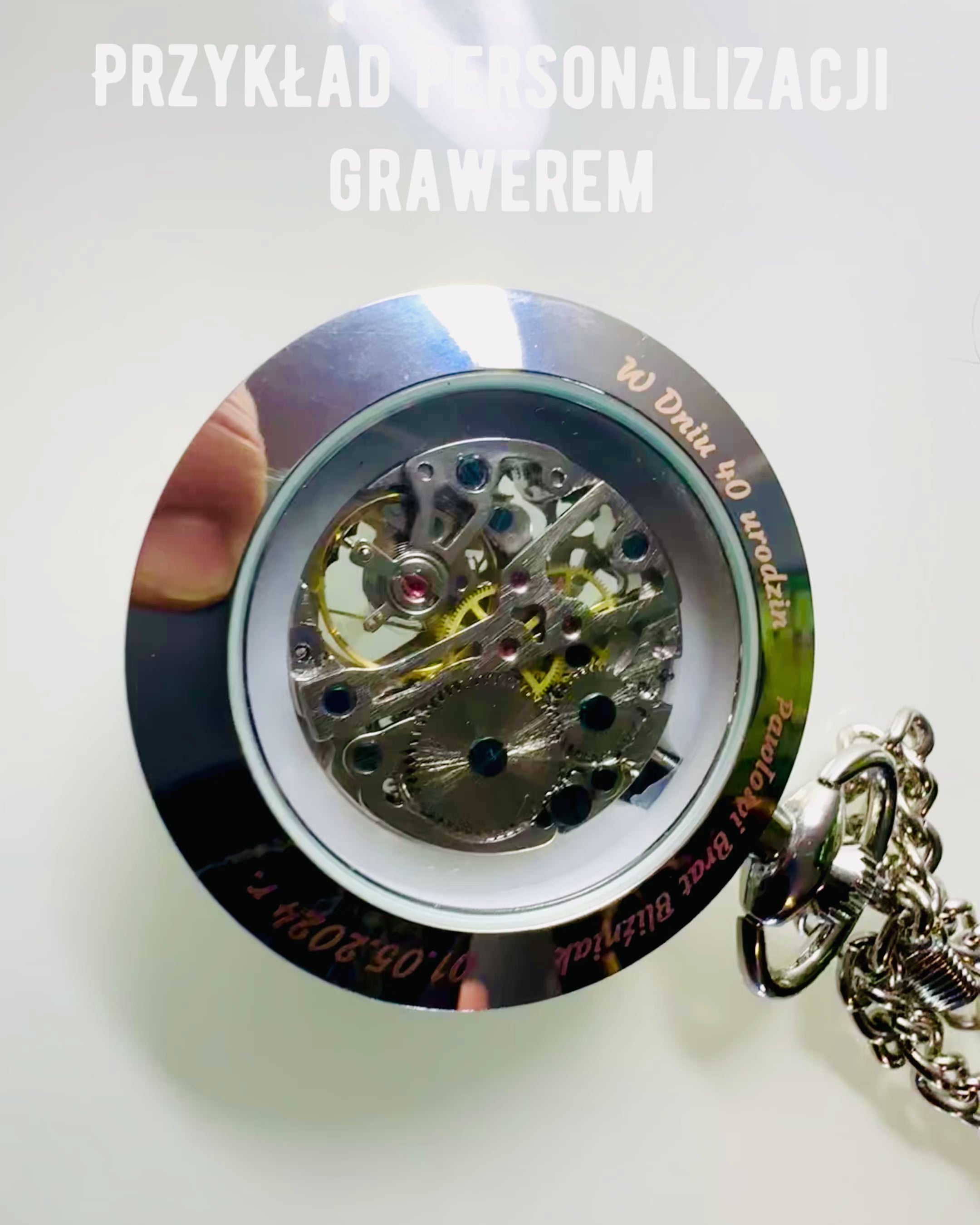 Silver Exklusiv Mekanisk Fickur i Retro Stil, Vattentät - Elegans för Varje Tillfälle, med Gravyr