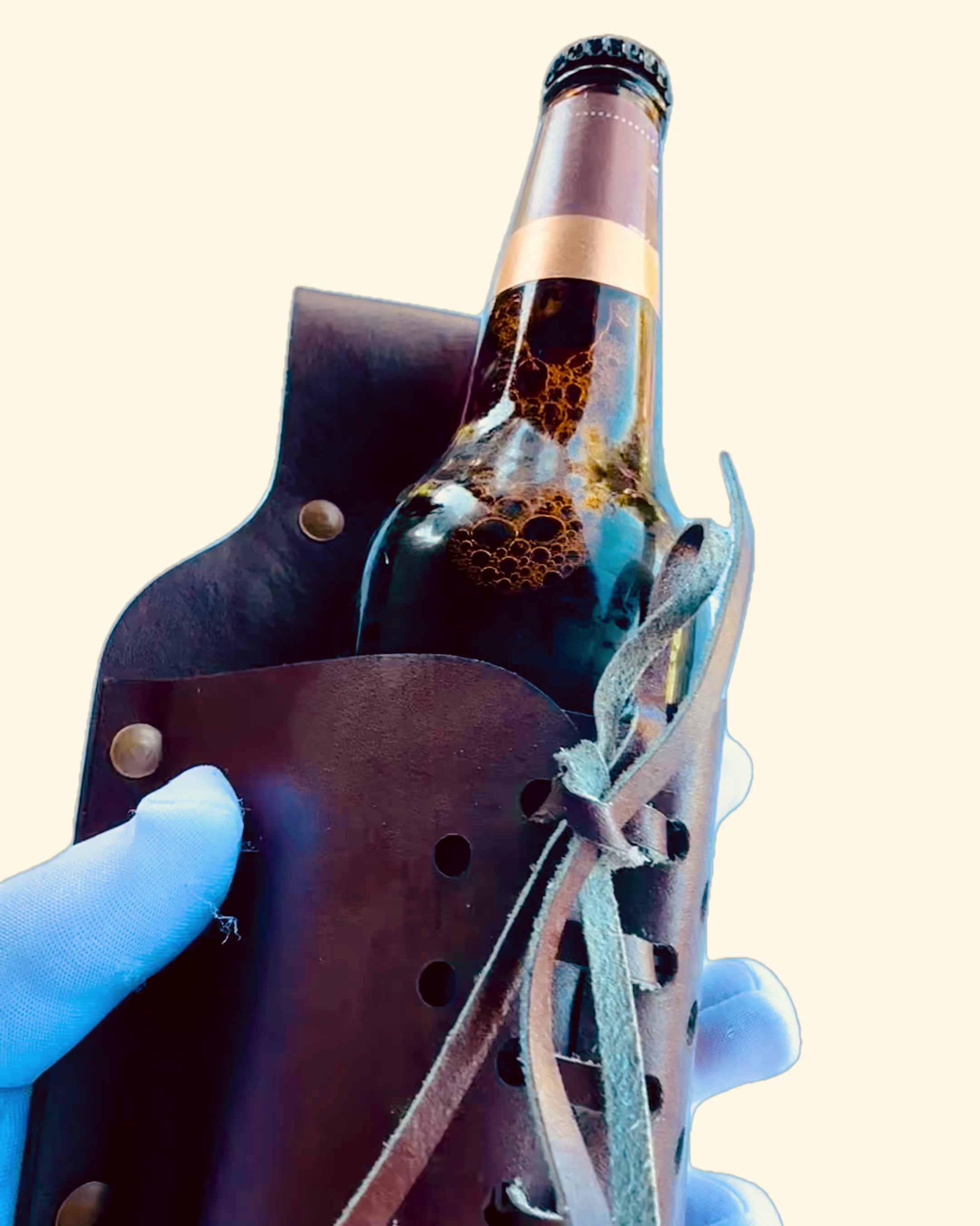 Läderfodral för flaska "LeatherCraft Elegance" - möjlighet till personalisering