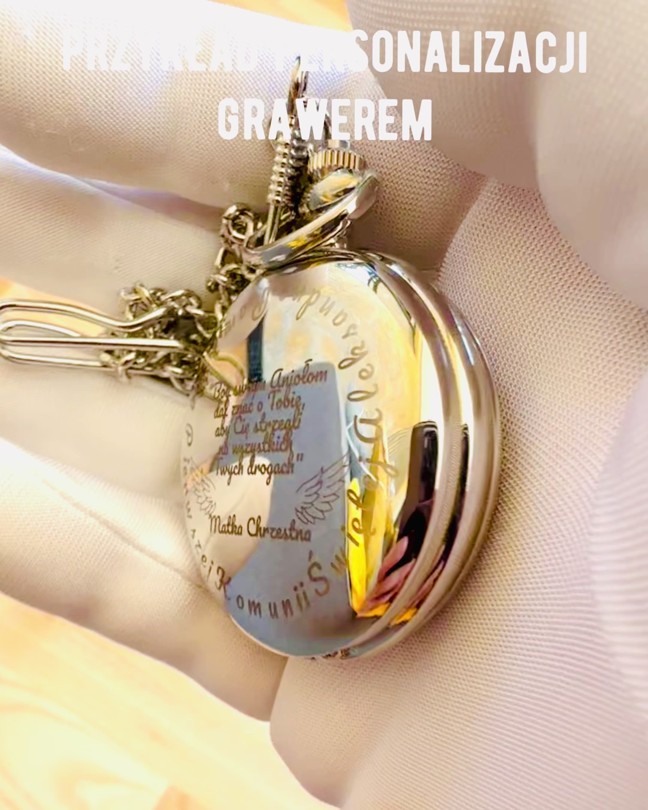 Klassisk Fickur med Dubbel Lock, Manuell, Silverfärg