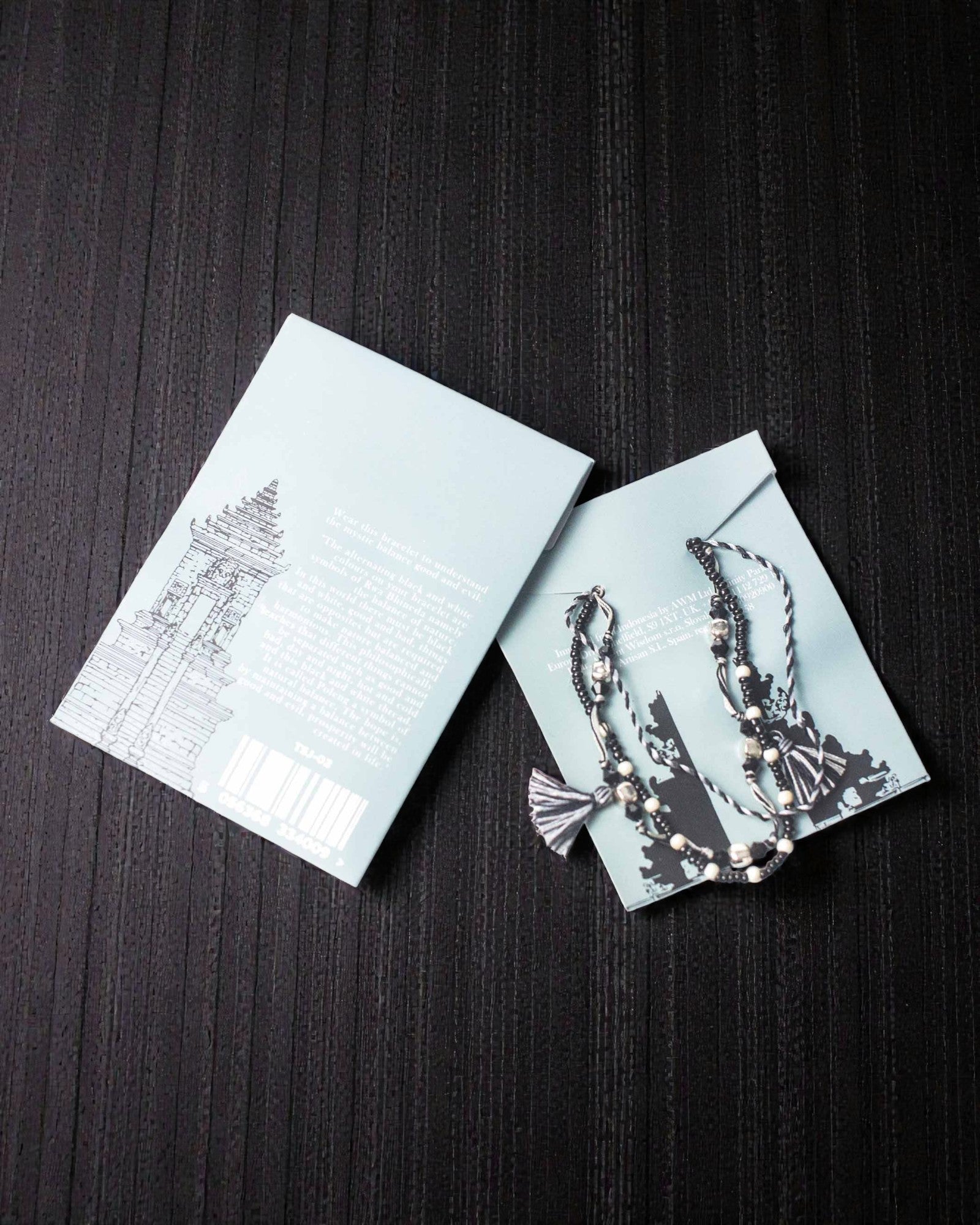 Tempelarmband i snöre Yin Yang – Naturens balans