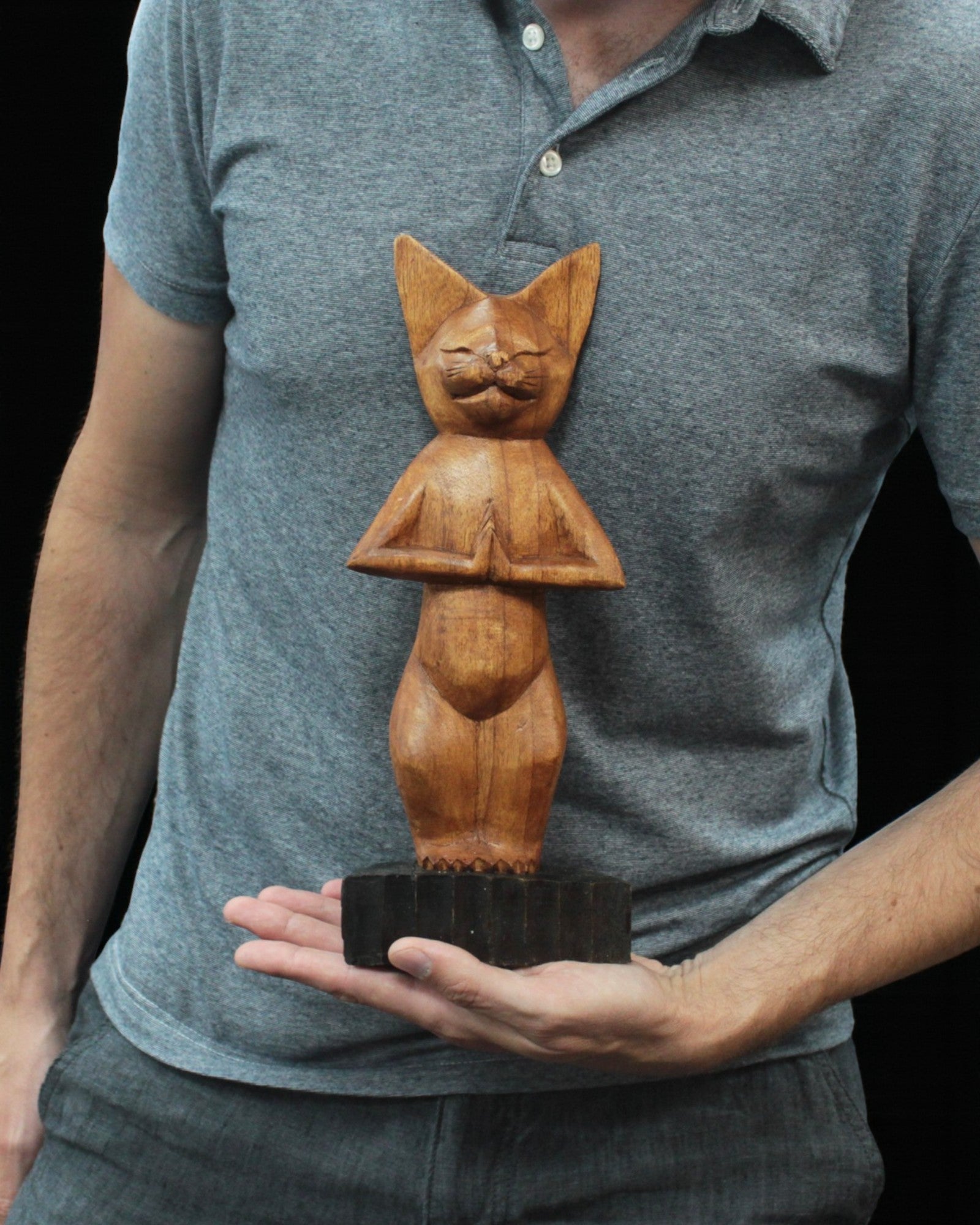 Kattsskulptur – Yoga 1 Stående Position 30 cm