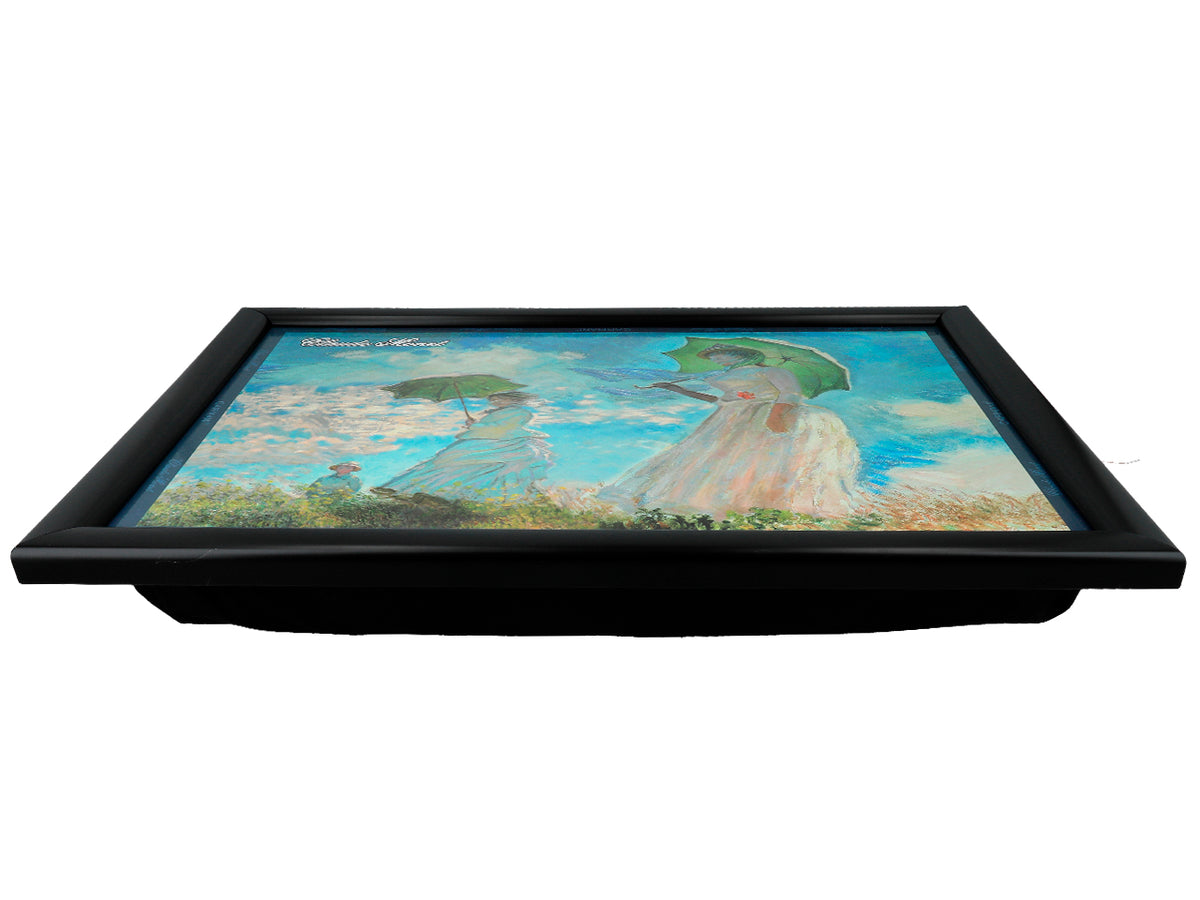 Laptopbricka C. Monet, Kvinna med parasoll, personlig med möjlighet till gravyr, elegant och konstnärlig, 30.5x40.5cm, perfekt som present