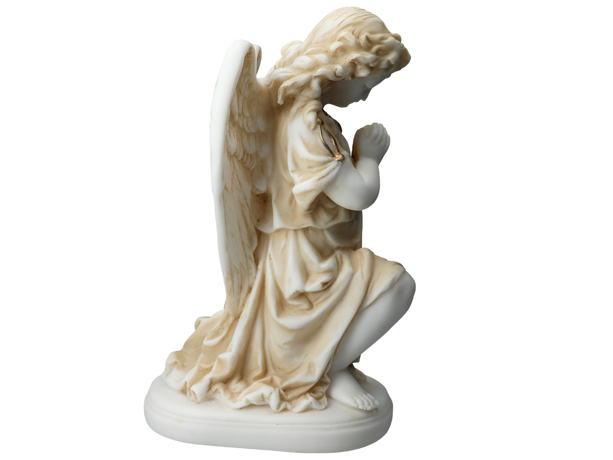 Alabasterängel i bön - alabasterfigur 25cm med möjlighet till personlig gravyr
