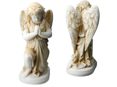 Alabasterängel i bön - alabasterfigur 25cm med möjlighet till personlig gravyr