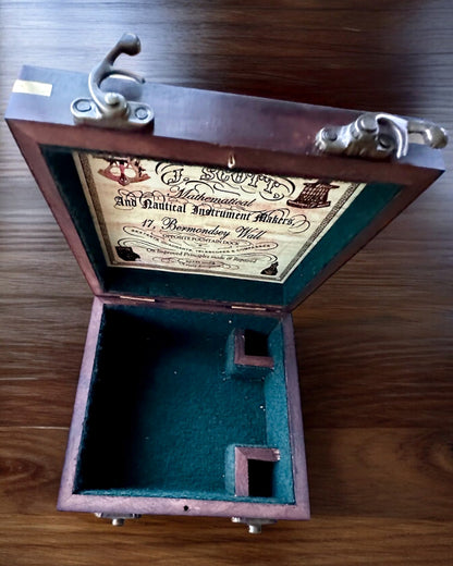 Stort Träskrin för Sextant eller premiumkompass "Mariner's Legacy" med Möjlighet till Gravyr