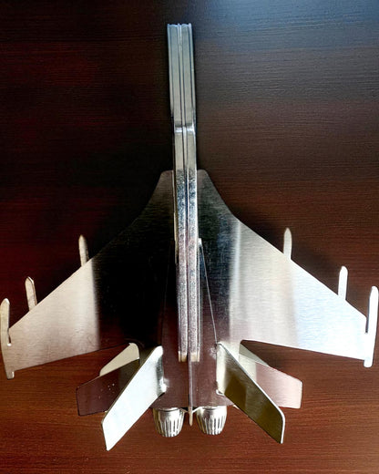 Metallmodell av Jaktflygplan "SkyRaptor" – rostfritt stål, personlig gravyr som present