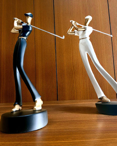 Golfspelare figur "Swing Elegance", 24 cm hög, dekorativ med möjlighet till gravyr som present