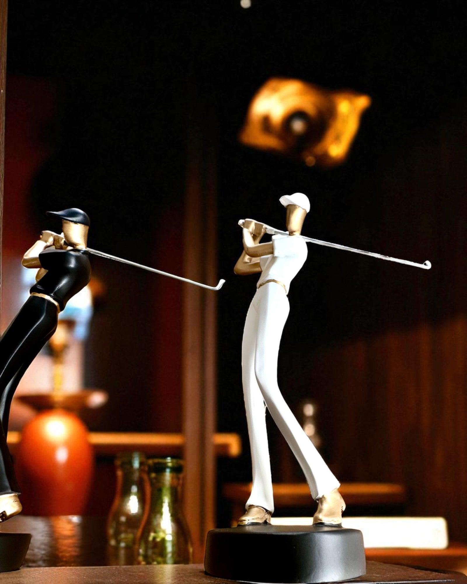 Golfspelare figur "Swing Elegance", 24 cm hög, dekorativ med möjlighet till gravyr som present