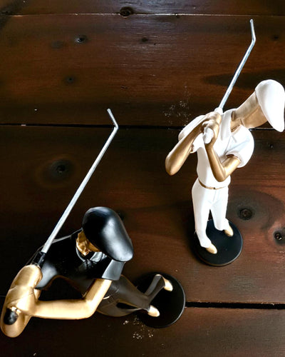 Golfspelare figur "Swing Elegance", 24 cm hög, dekorativ med möjlighet till gravyr som present
