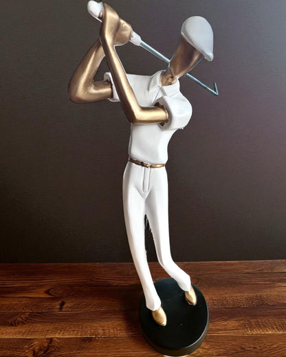 Golfspelare figur "Swing Elegance", 24 cm hög, dekorativ med möjlighet till gravyr som present