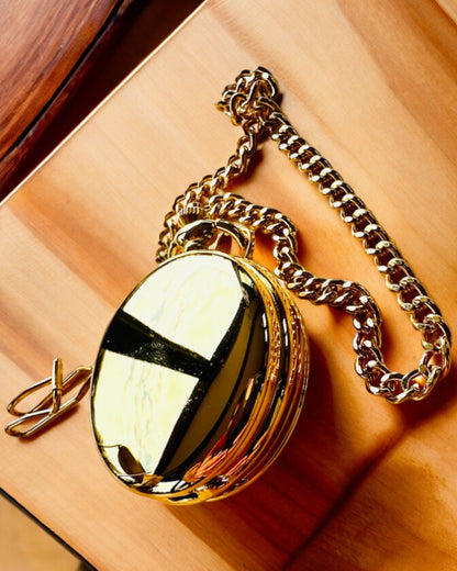 Grand Elegance Fickur med Dubbel Lock, Manuell, Guld Färg, med gravyr som present