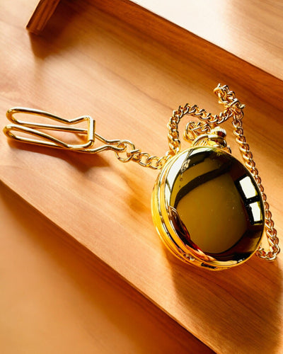 Grand Elegance Fickur med Dubbel Lock, Manuell, Guld Färg, med gravyr som present