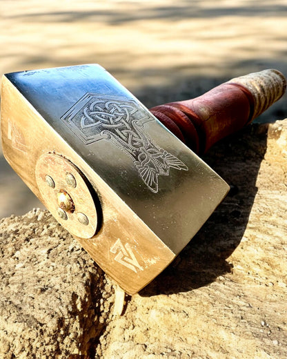 Skalders Mjölnir-hammare – 33 cm, Handsmidd Vikingahammare med Graveringsalternativ